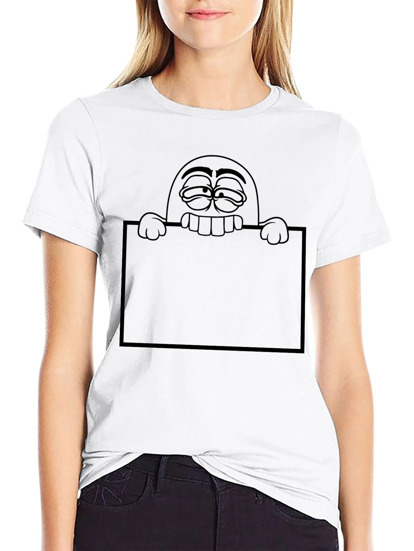 Funny Cartoon Graphic Black T-Shirt