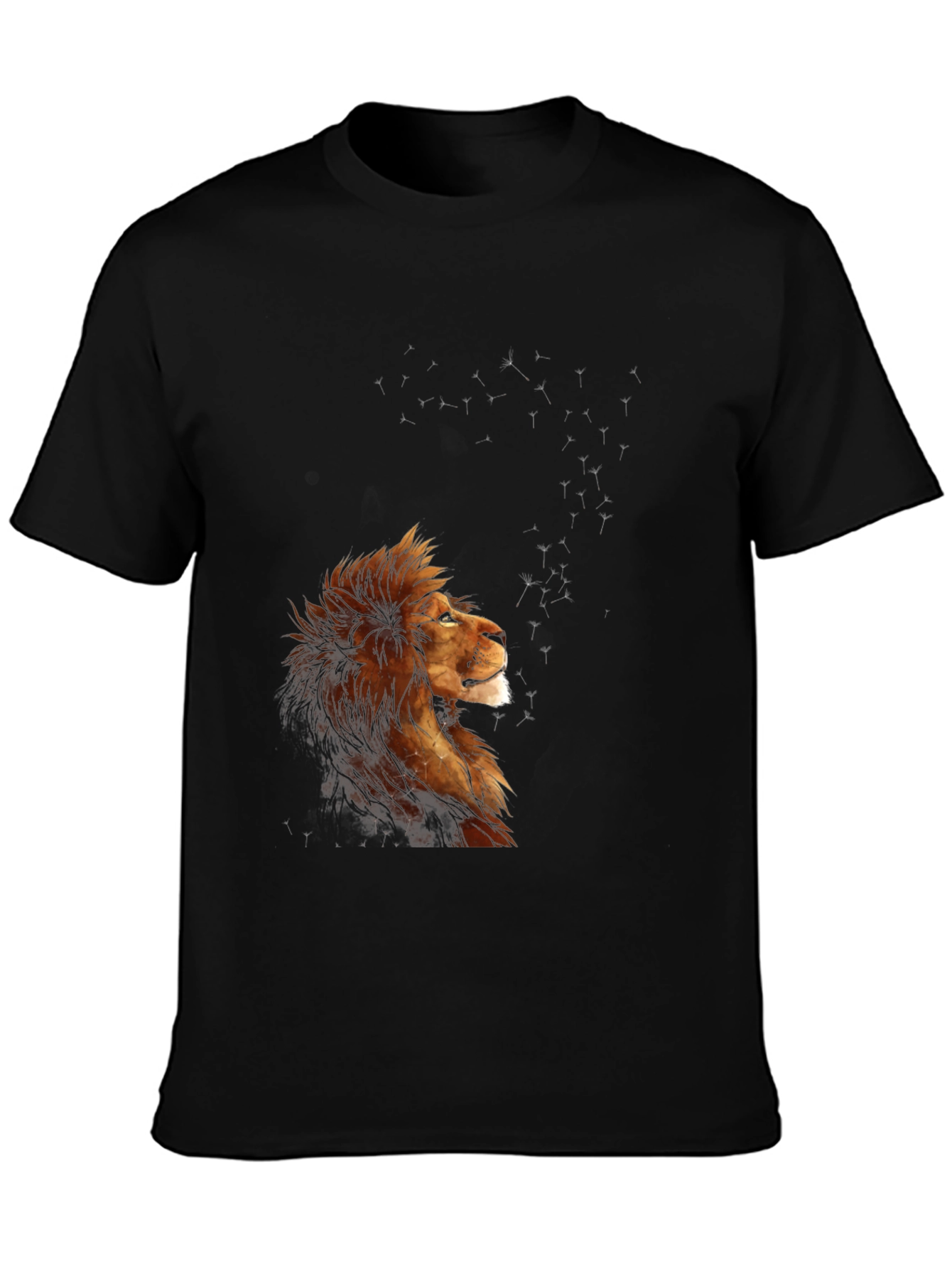 Lion Constellation Graphic T-Shirt - Black