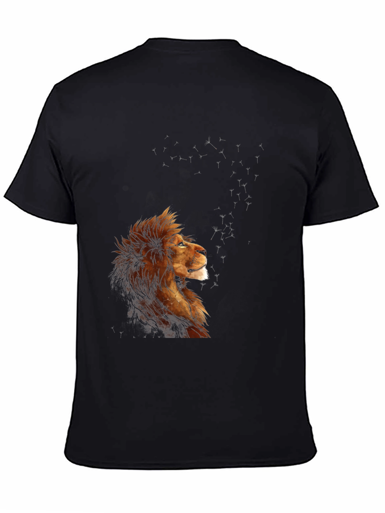 Lion Constellation Graphic T-Shirt - Black