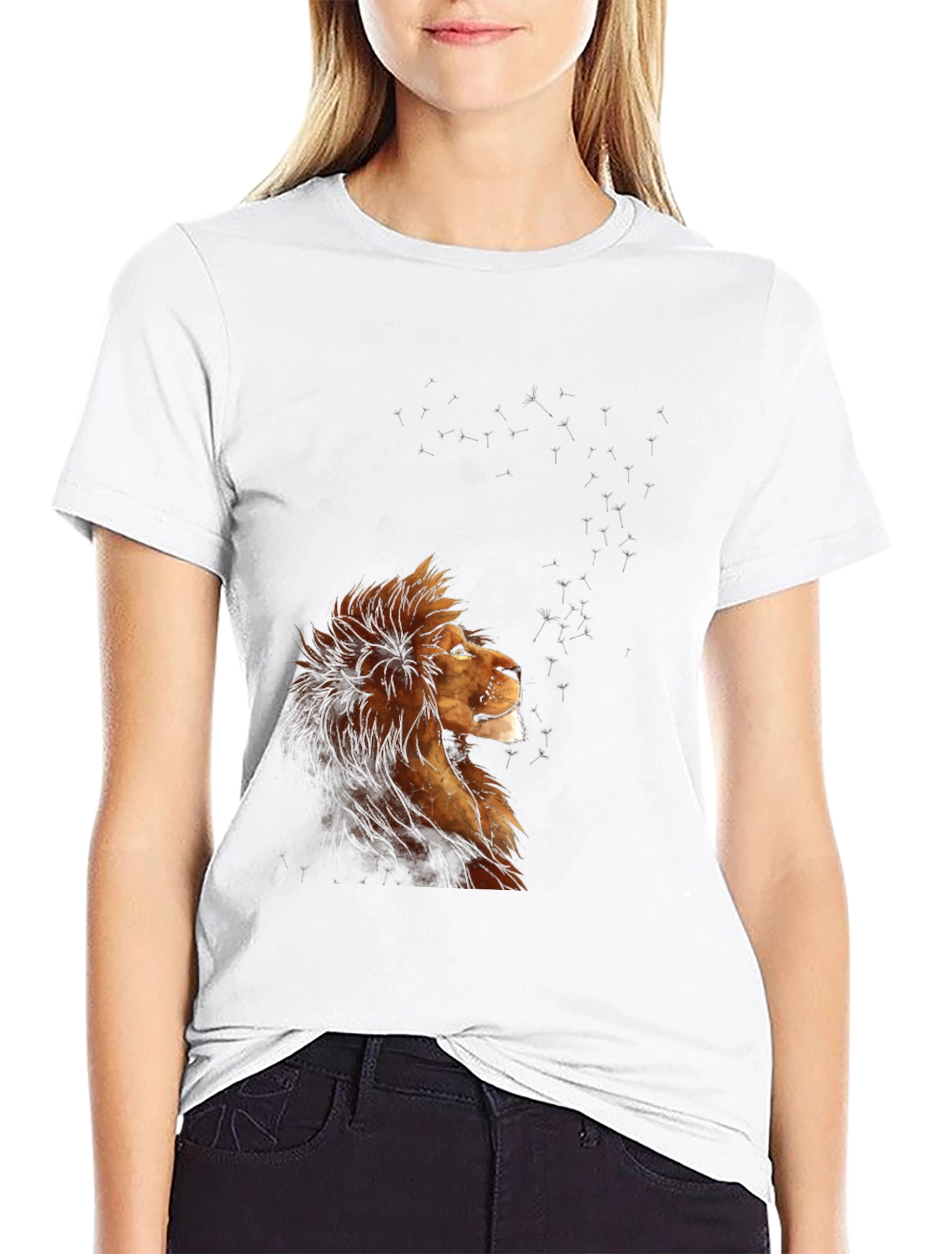 Lion Constellation Graphic T-Shirt - Black