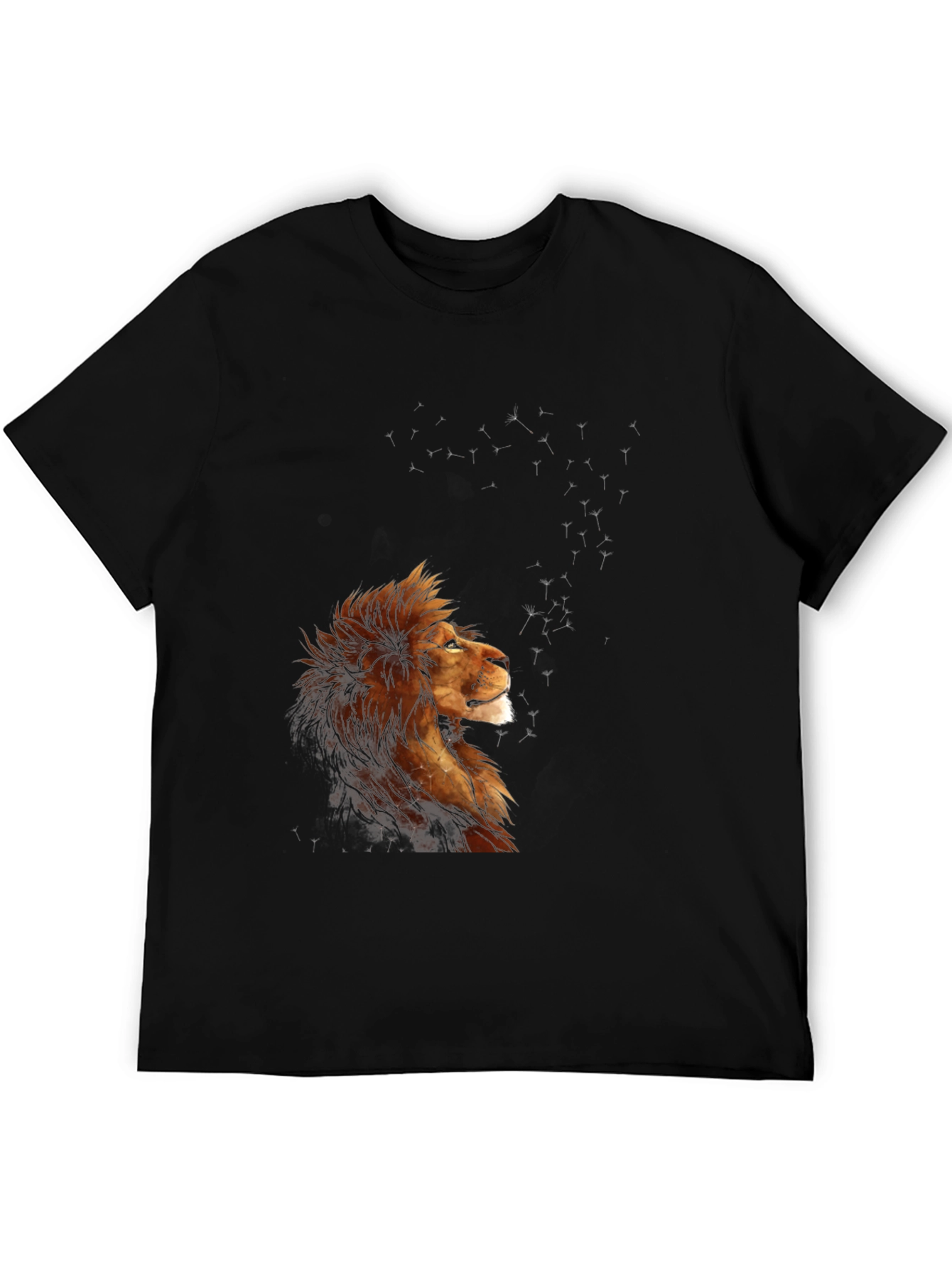 Lion Constellation Graphic T-Shirt - Black