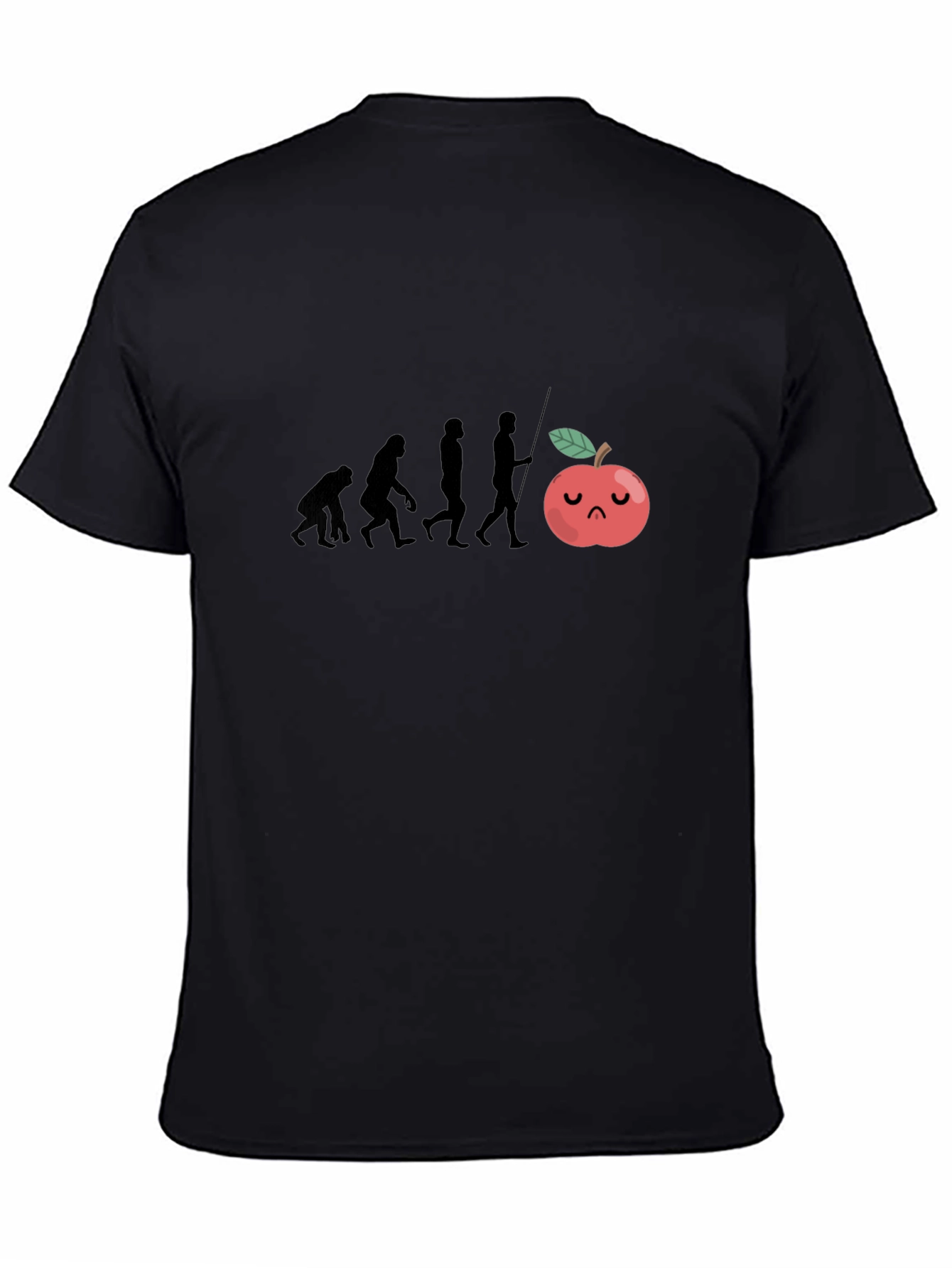 Evolution Sad Apple Black T-Shirt