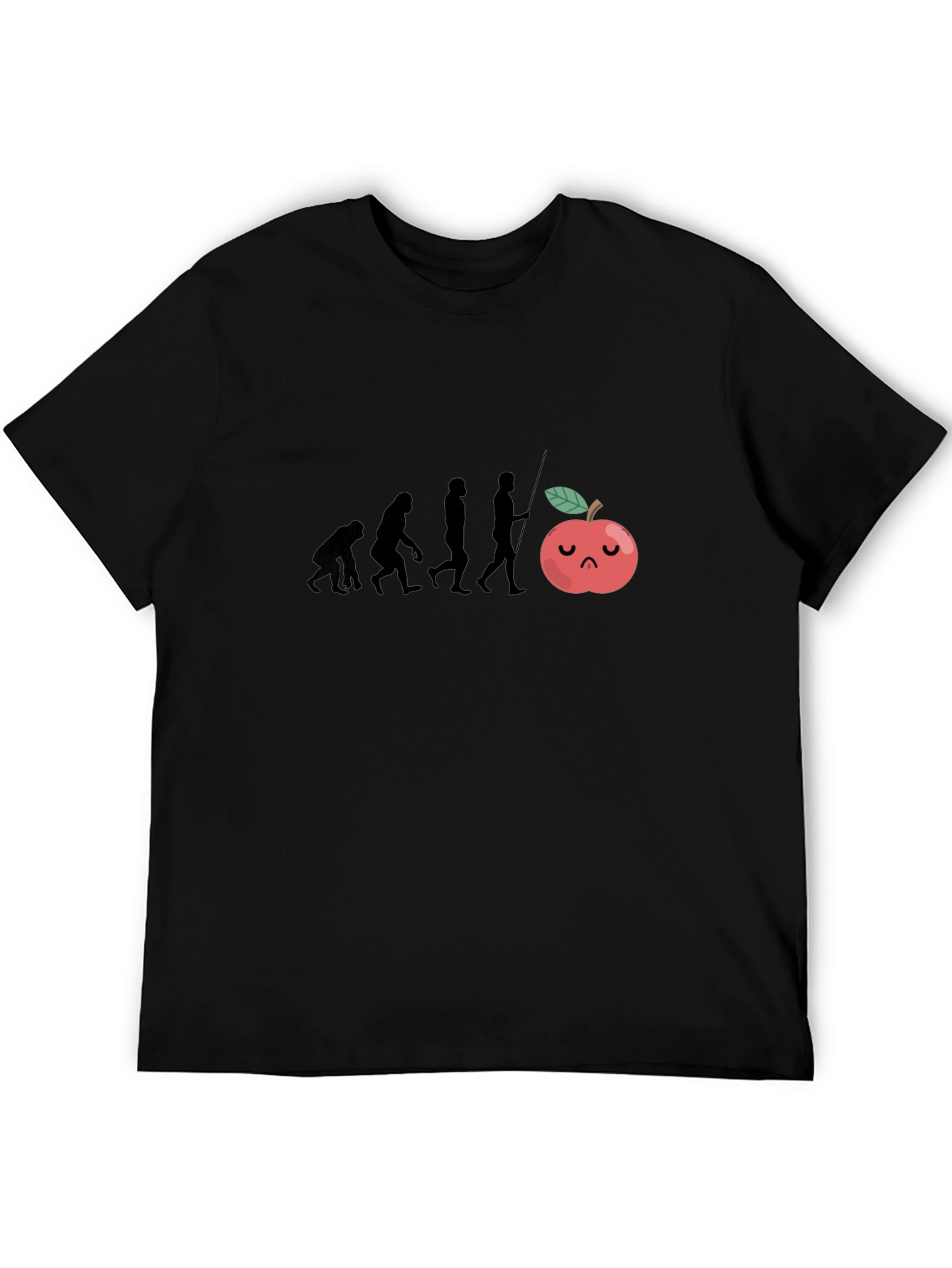 Evolution Sad Apple Black T-Shirt