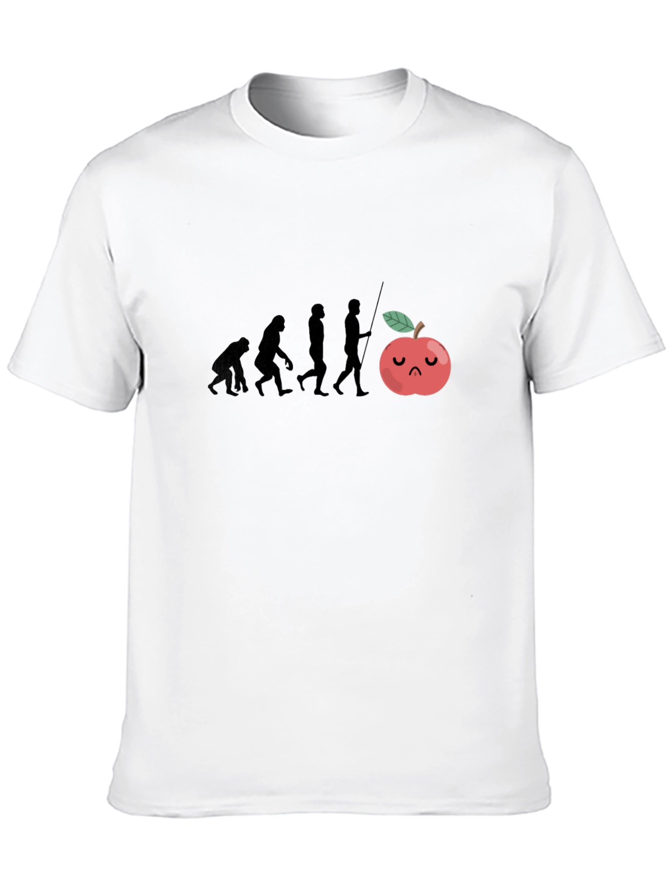 Evolution Sad Apple Black T-Shirt