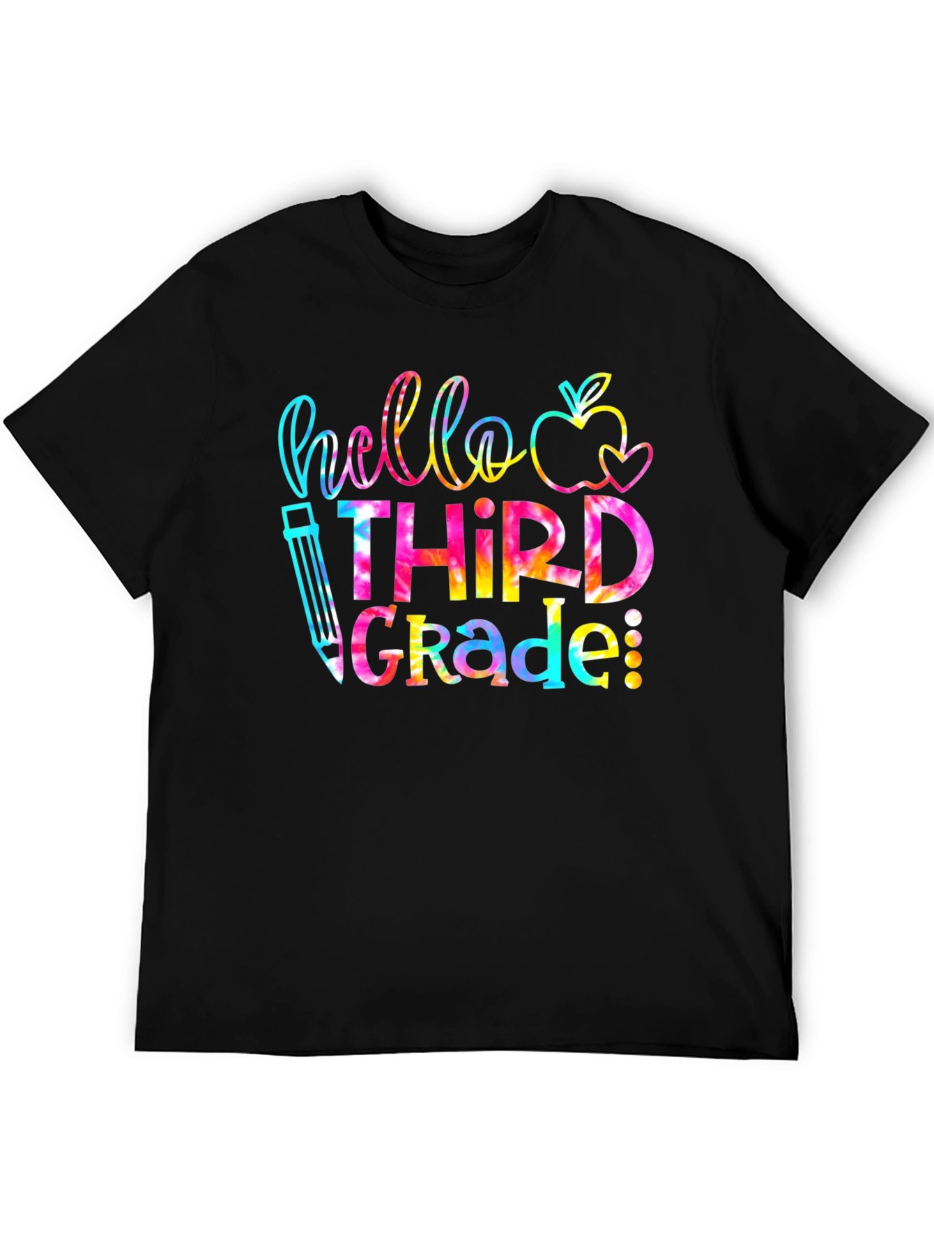 Hello Third Grade Tie Dye Teacher T-Shirt