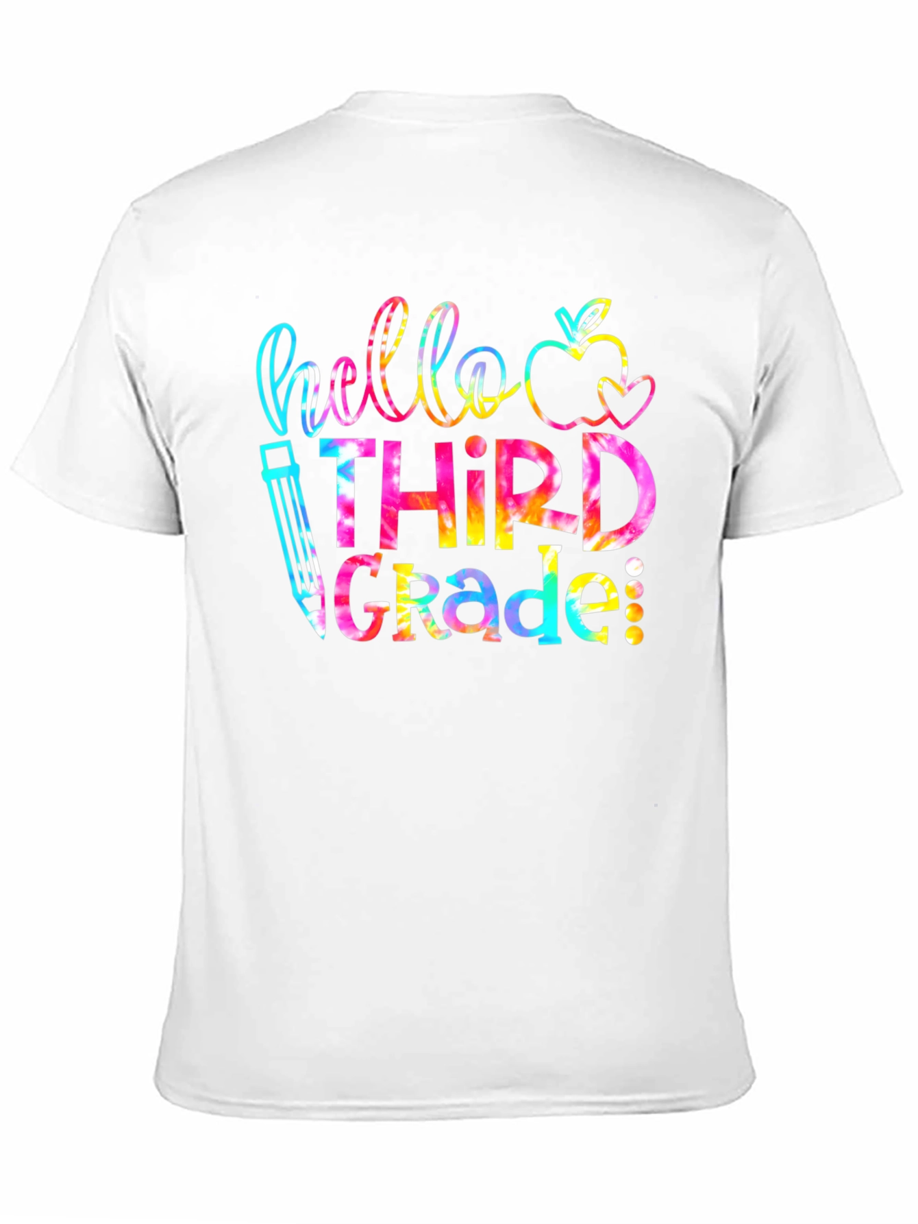 Hello Third Grade Tie Dye Teacher T-Shirt