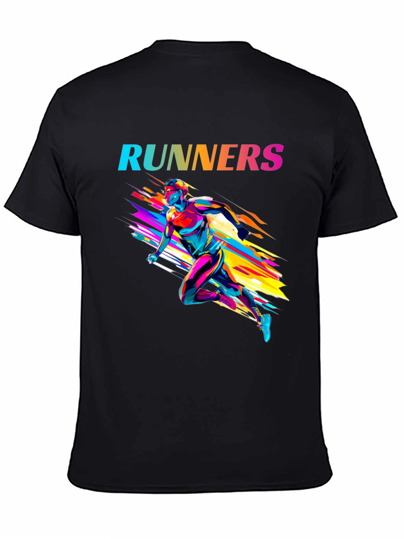 Stylish Runners Graphic Black T-Shirt