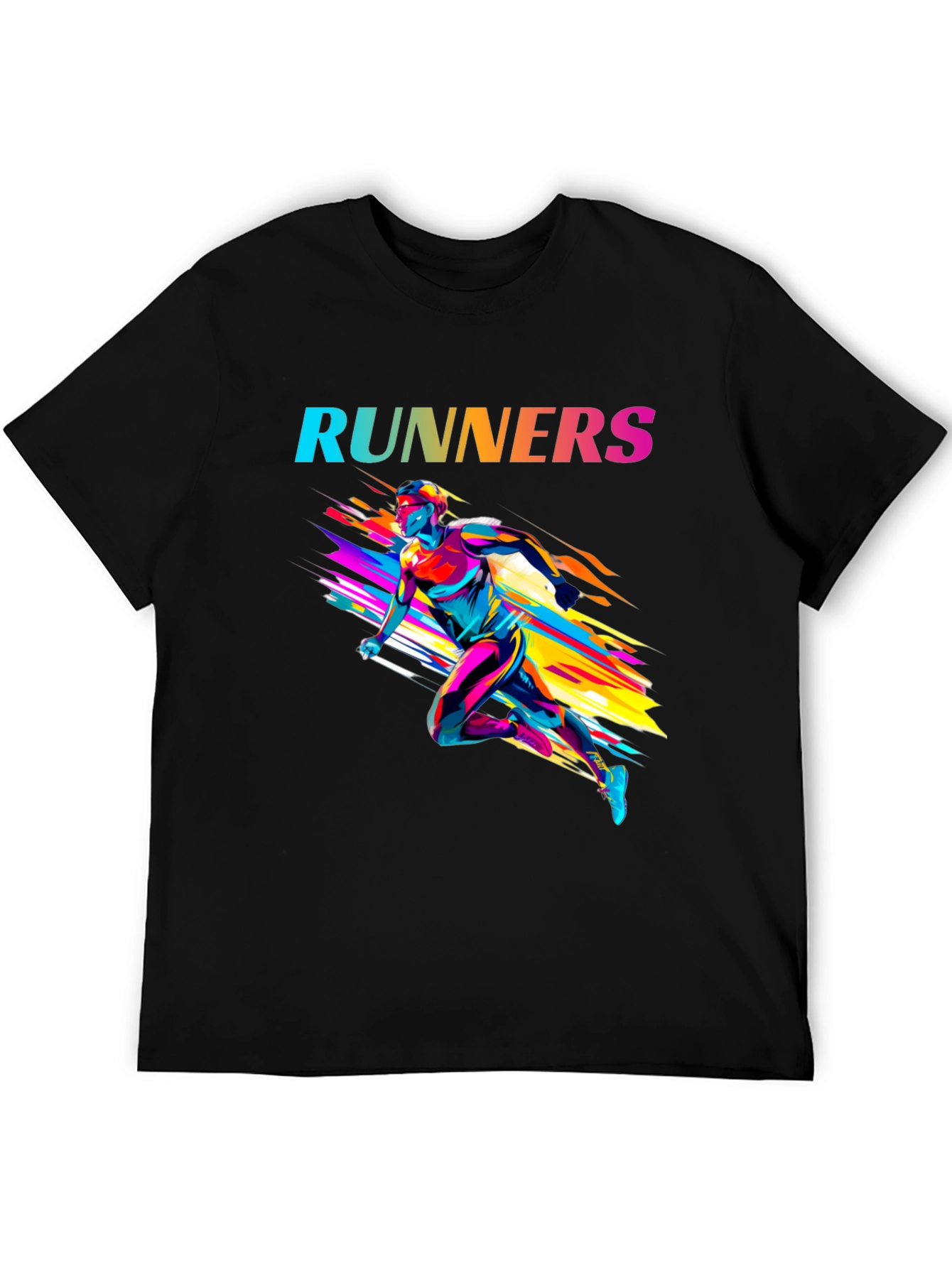 Stylish Runners Graphic Black T-Shirt
