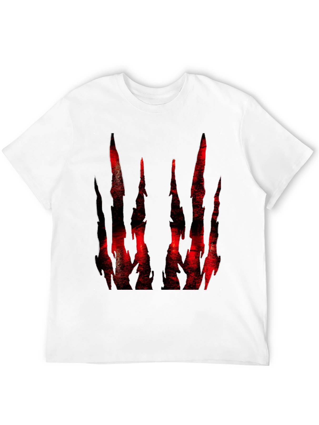 Mens Black T-Shirt with Red Abstract Graphic