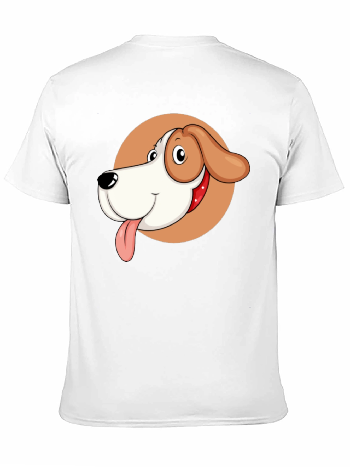 Cartoon Dog Graphic Tee - Black Crew Neck T-Shirt