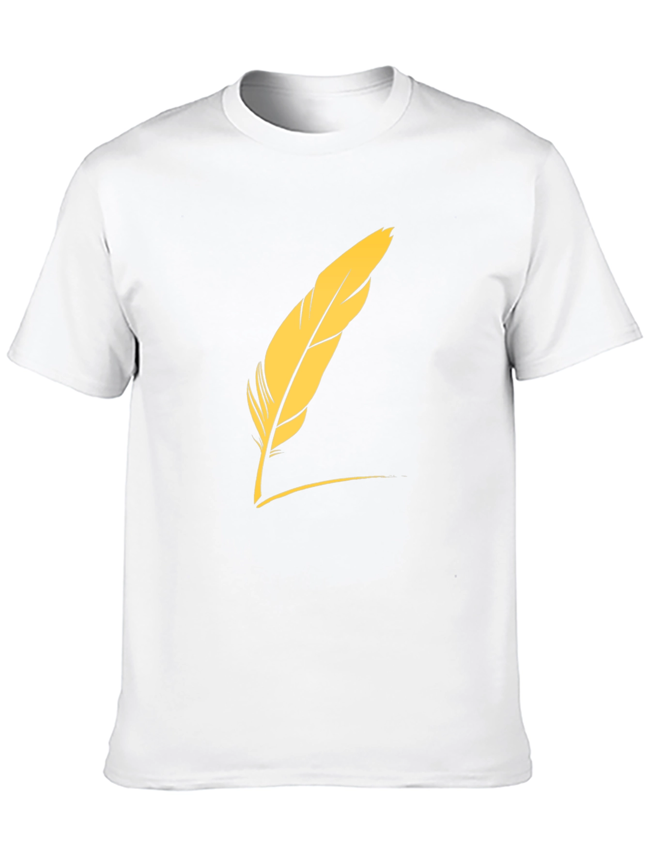 Mens Black T-Shirt with Feather Graphic