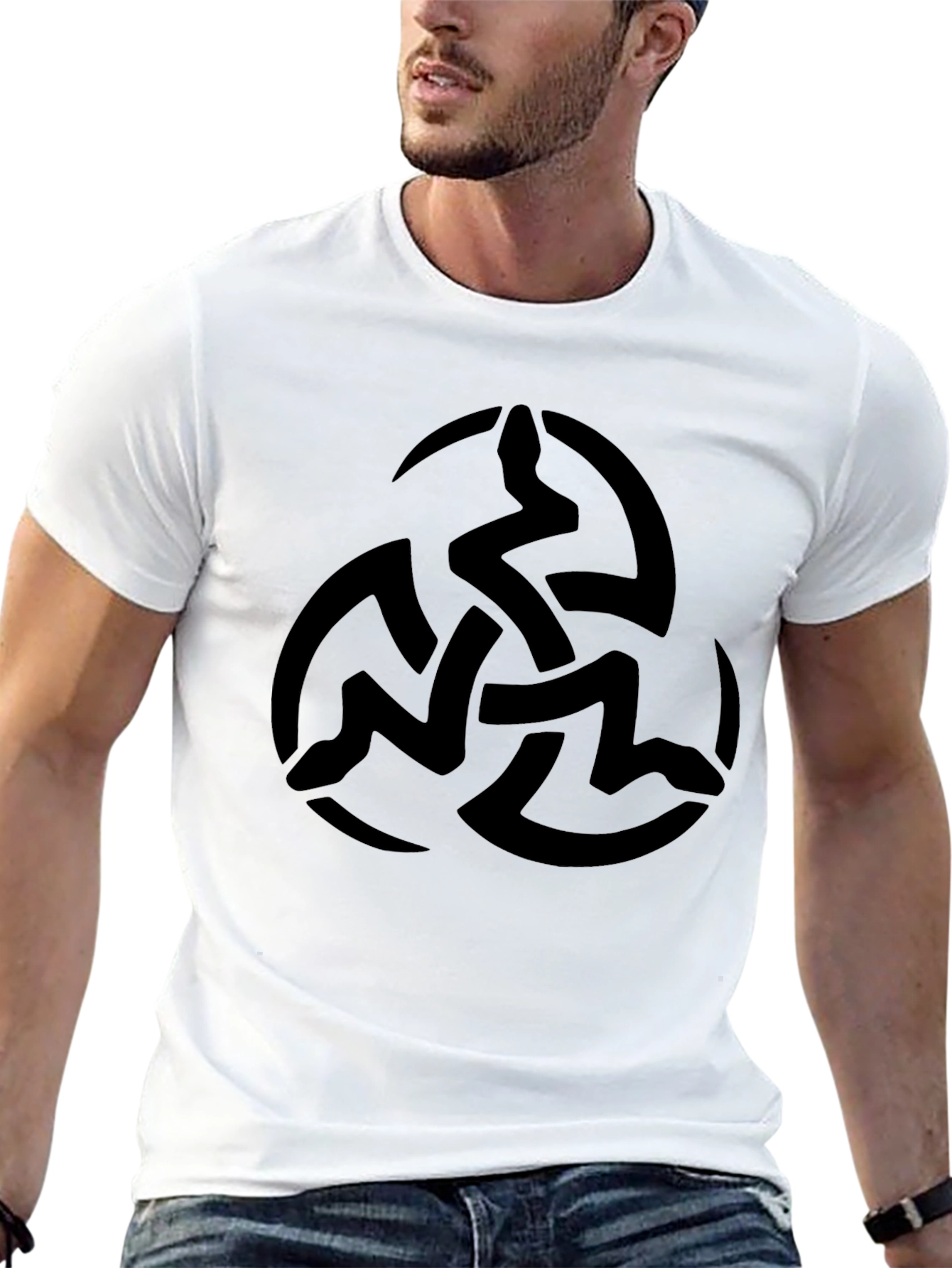 Black T-Shirt with Celtic Knot Design