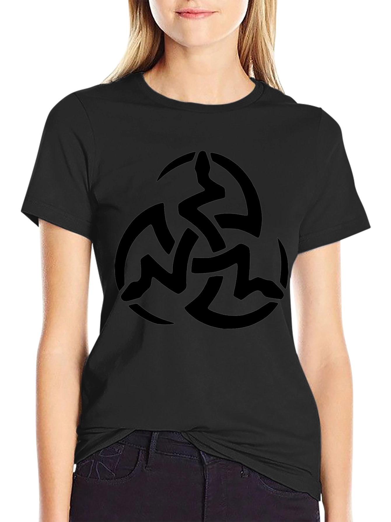 Black T-Shirt with Celtic Knot Design