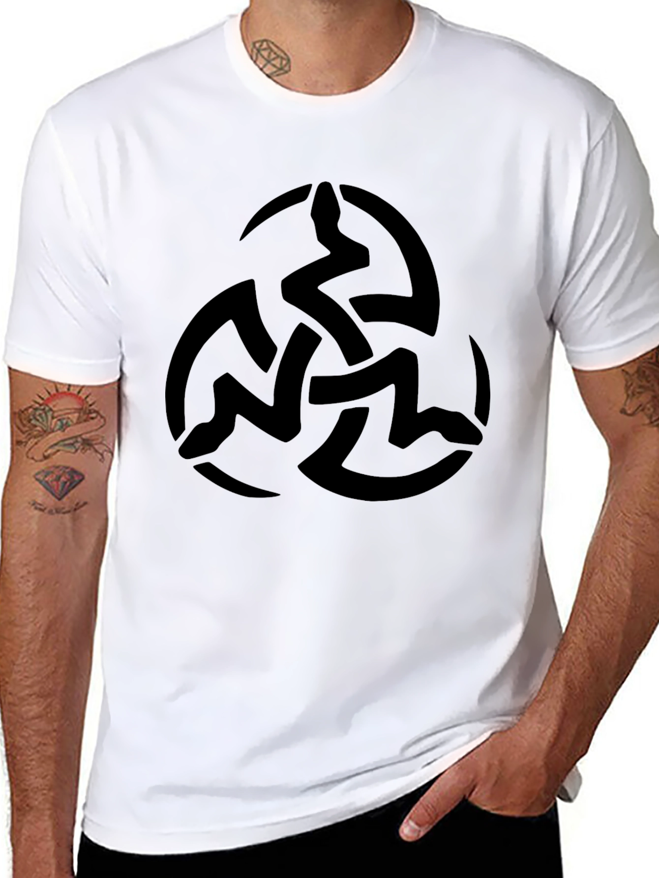 Black T-Shirt with Celtic Knot Design
