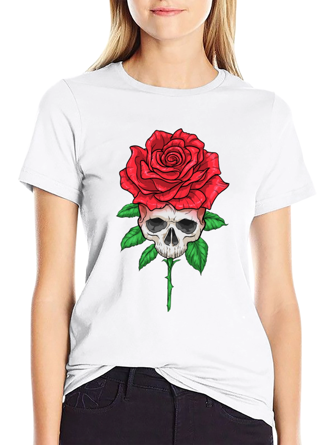 Skull Rose Graphic Tee