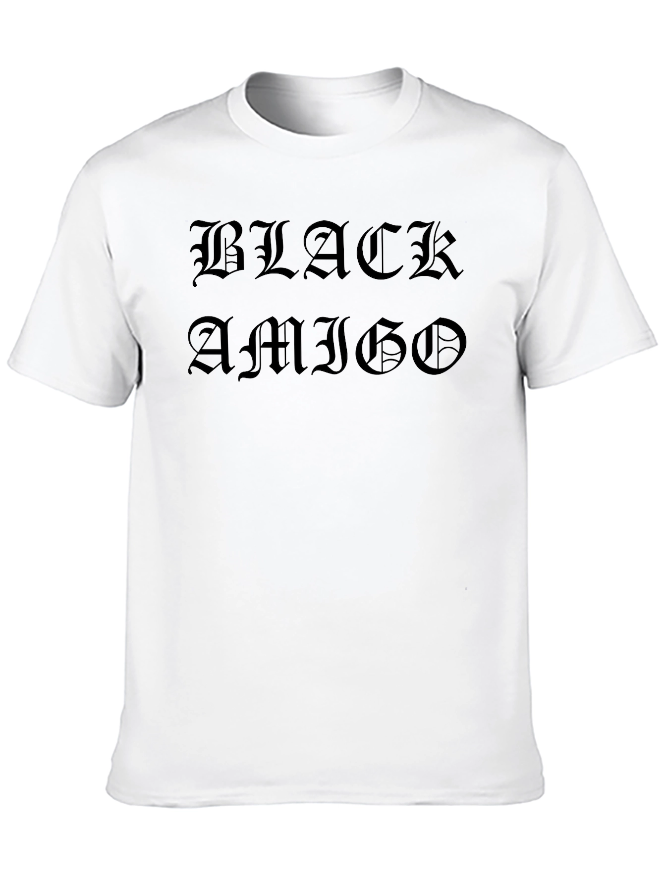 Black Amigo Graphic Tee - Mens Cotton Blend T-Shirt