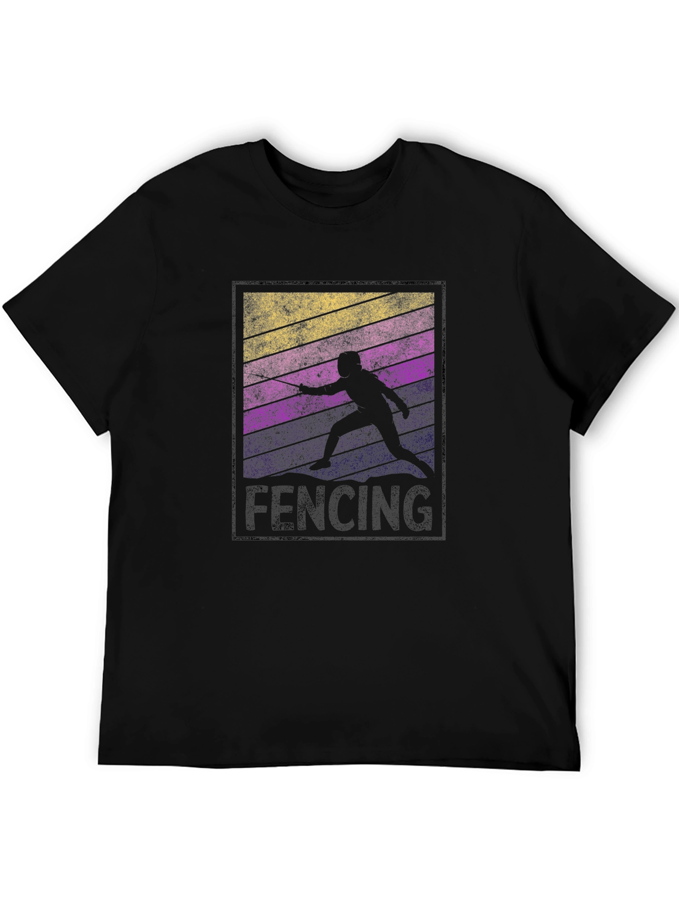 Retro Fencing Silhouette Graphic T-Shirt
