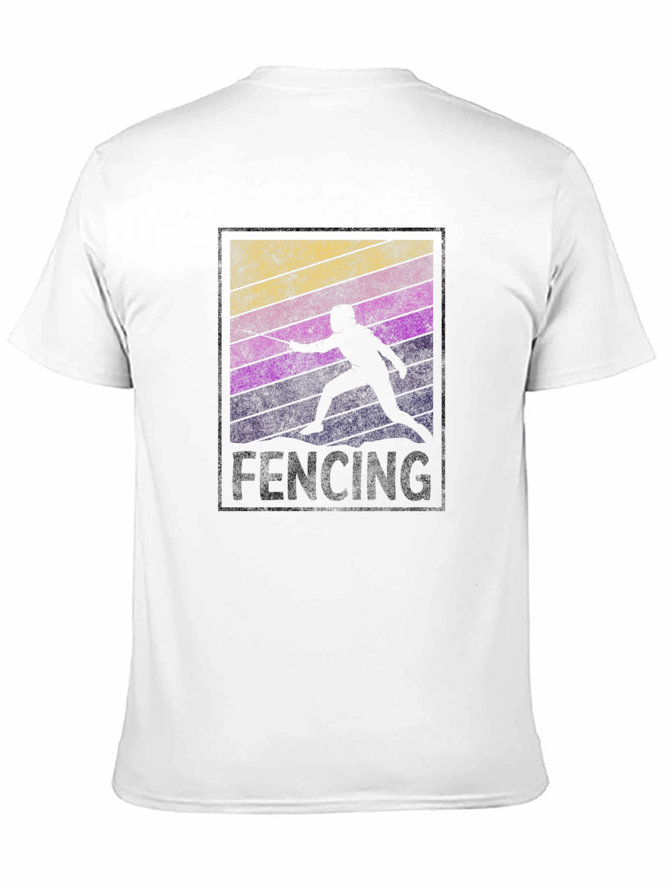 Retro Fencing Silhouette Graphic T-Shirt