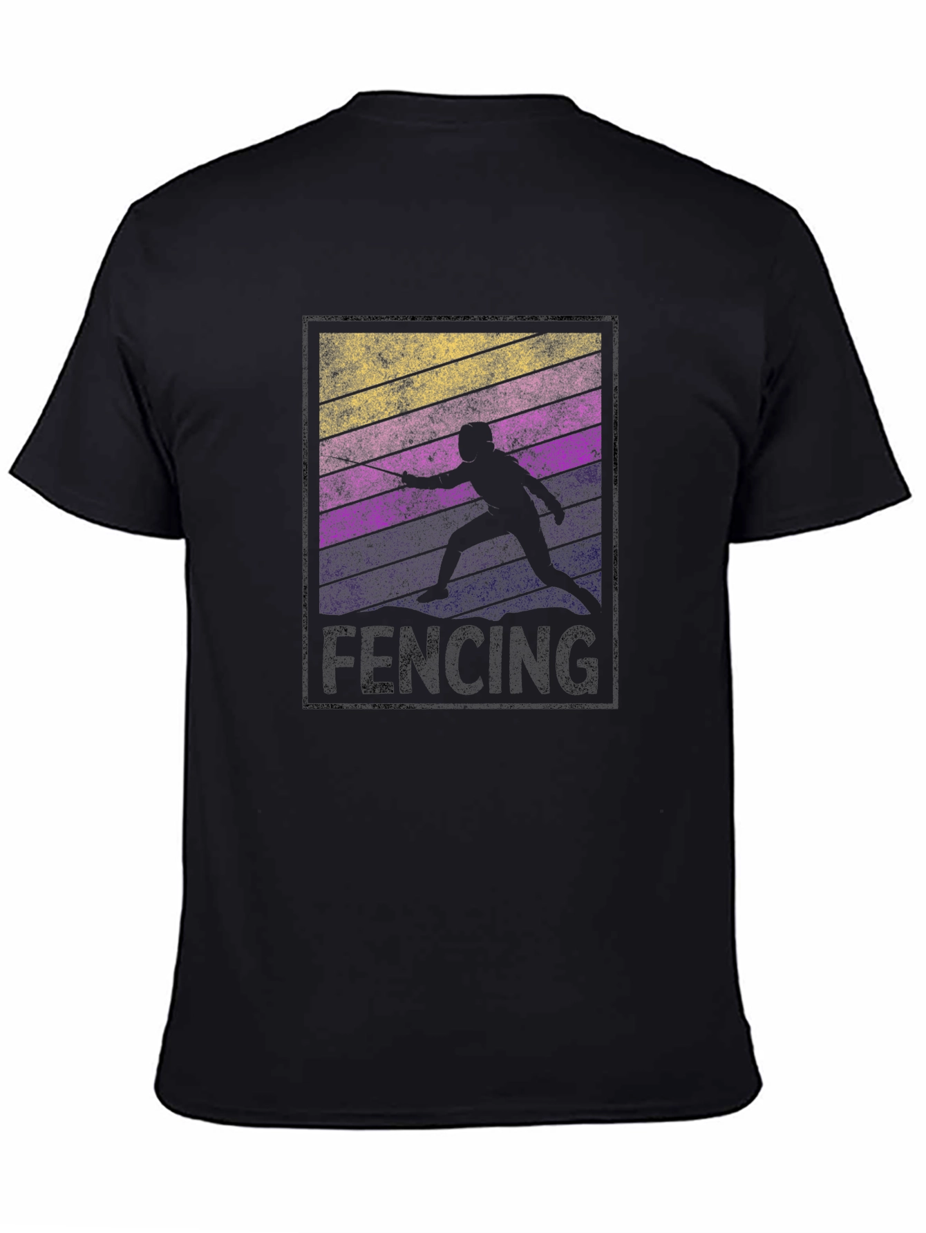 Retro Fencing Silhouette Graphic T-Shirt