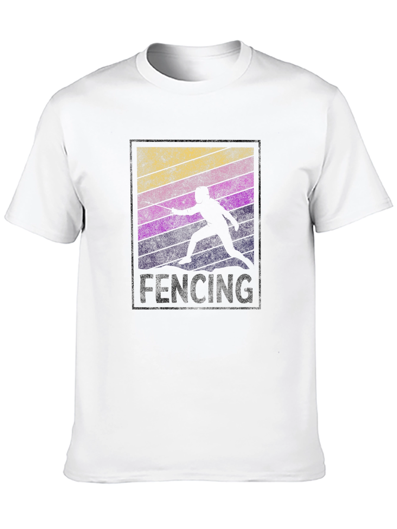 Retro Fencing Silhouette Graphic T-Shirt
