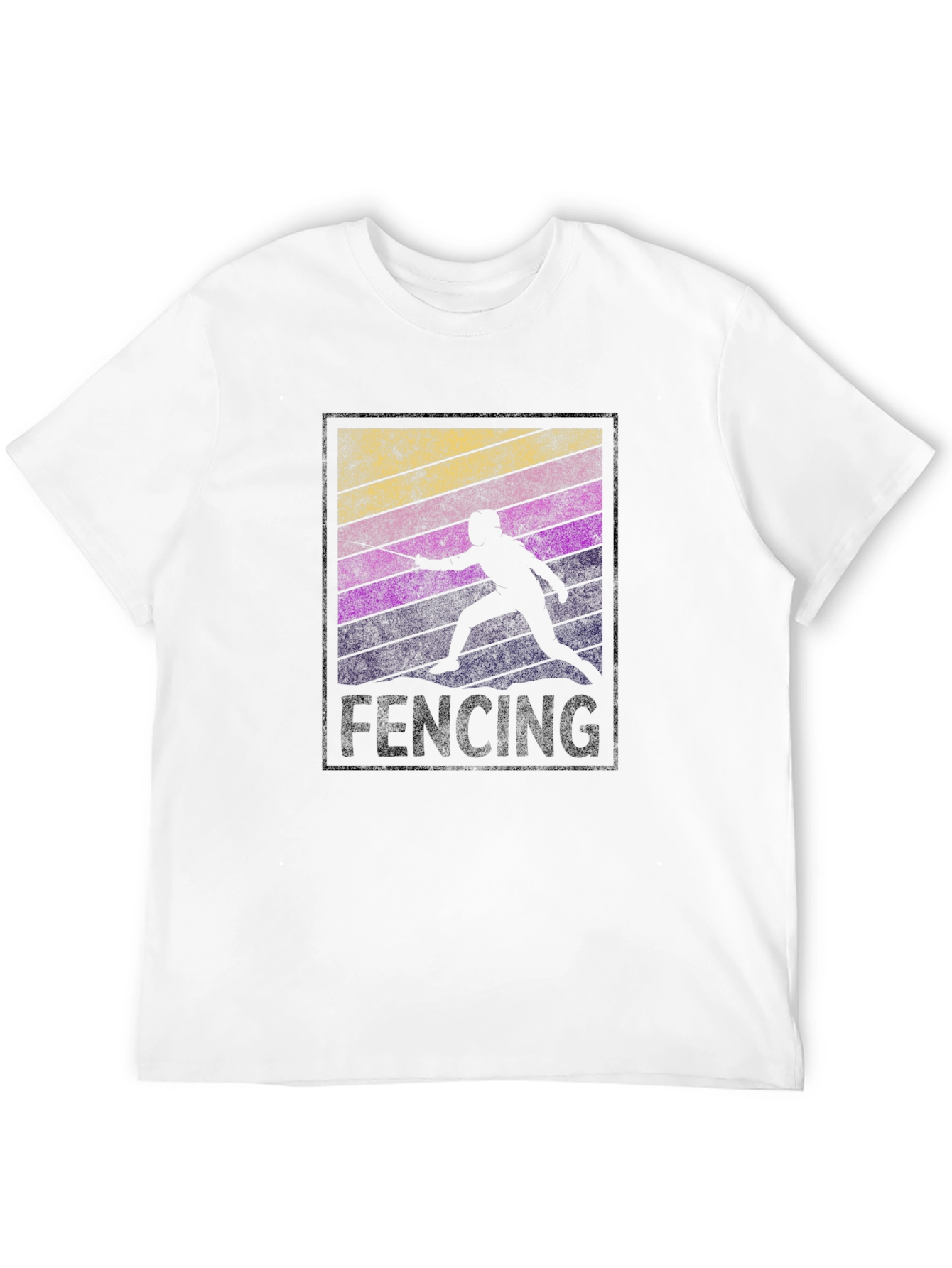 Retro Fencing Silhouette Graphic T-Shirt