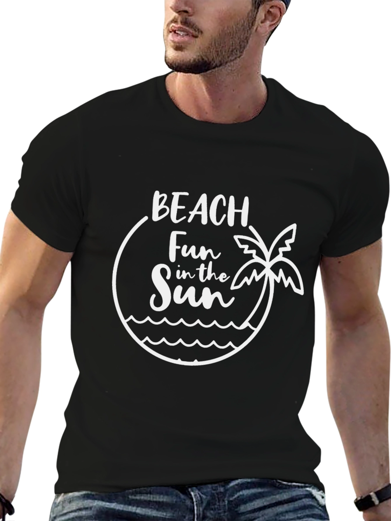 Beach Fun In The Sun Black T-Shirt