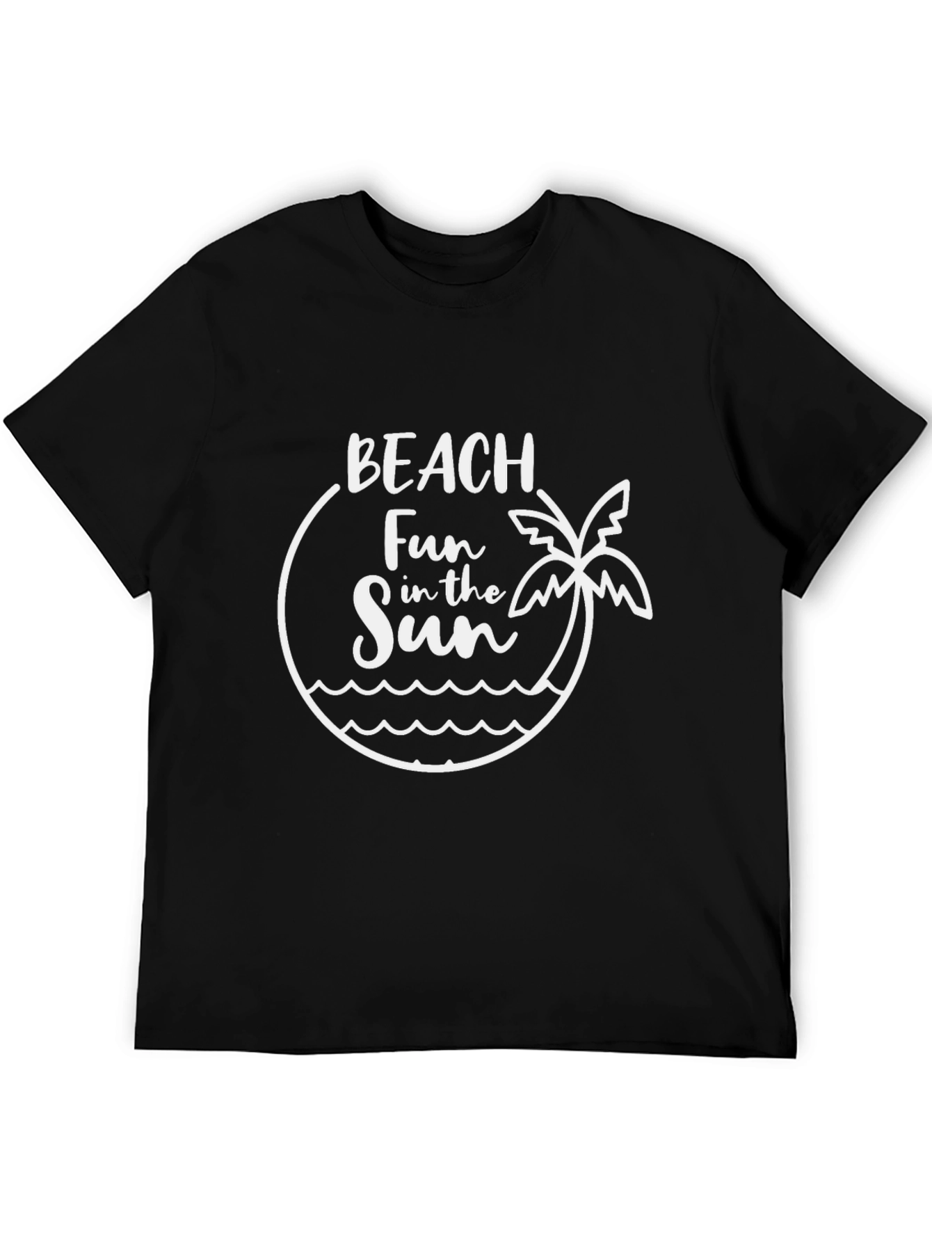Beach Fun In The Sun Black T-Shirt