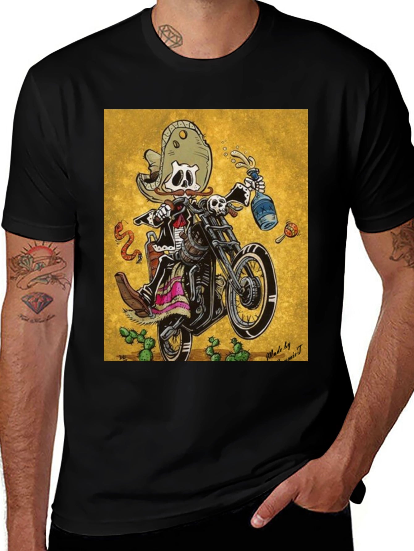 Day of the Dead Biker T-Shirt