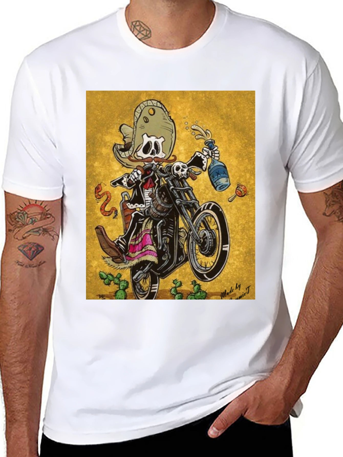 Day of the Dead Biker T-Shirt