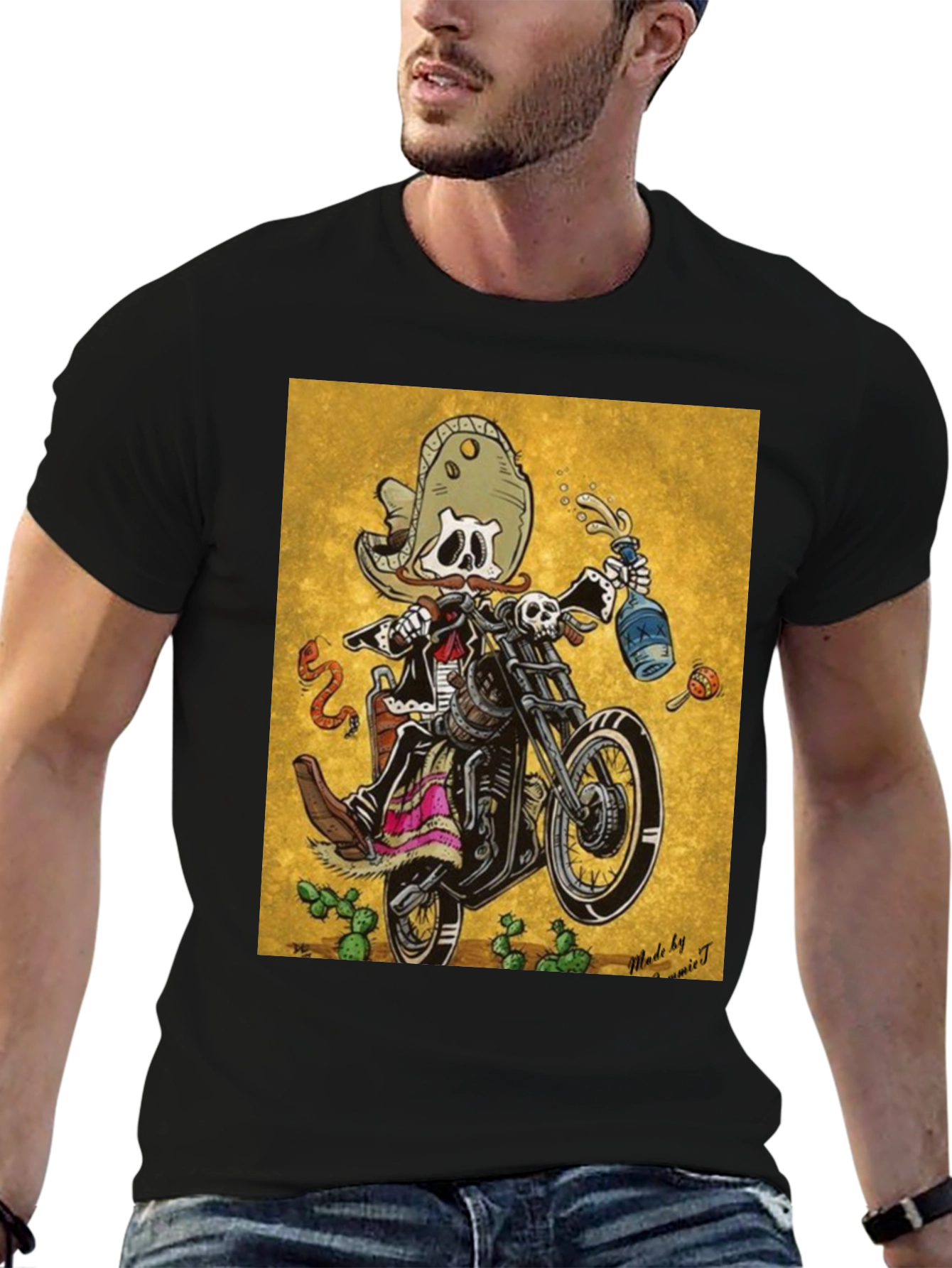 Day of the Dead Biker T-Shirt