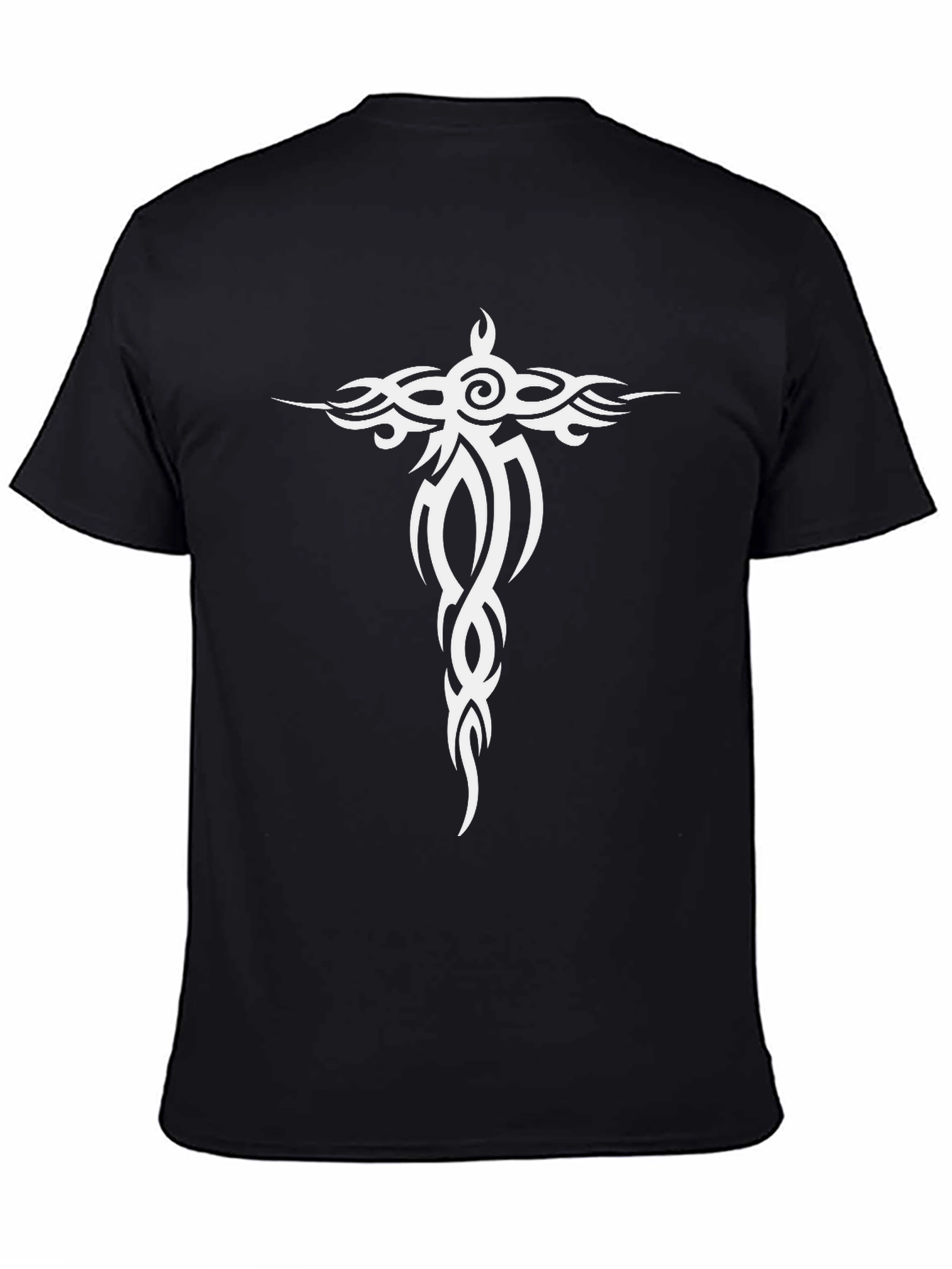 Tribal Cross Graphic Black T-Shirt