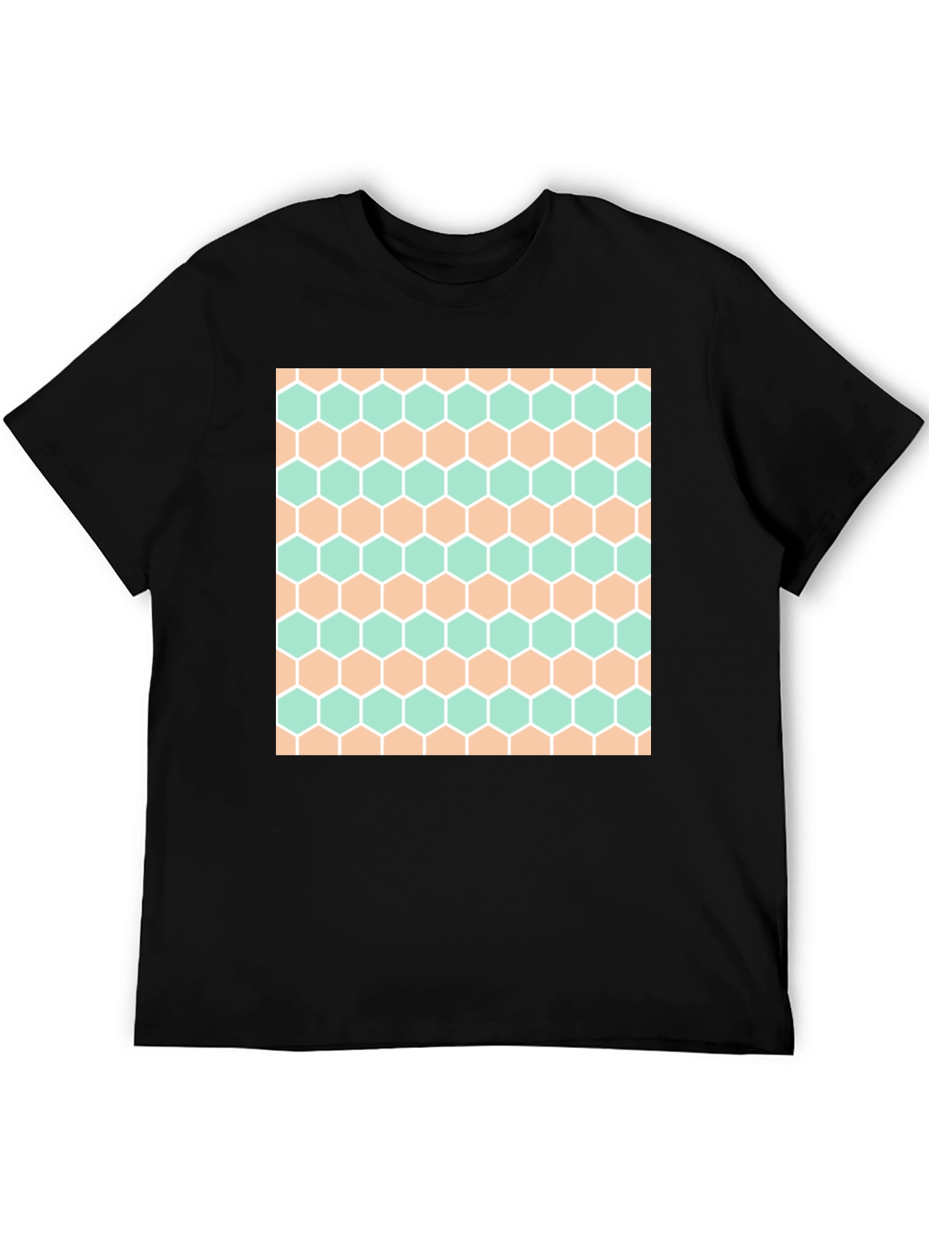 Honeycomb Pattern Tee - Stylish Geometric Design