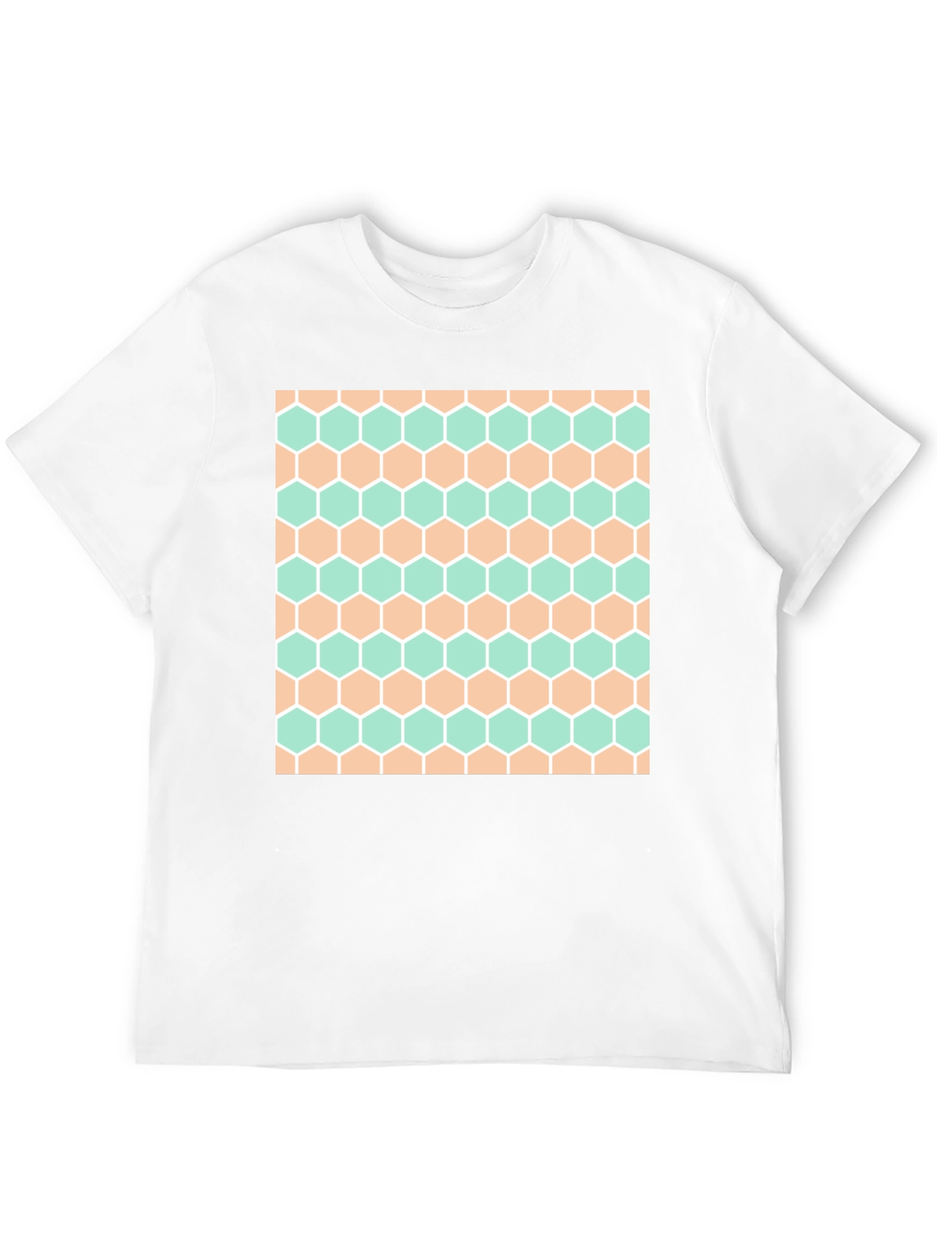 Honeycomb Pattern Tee - Stylish Geometric Design