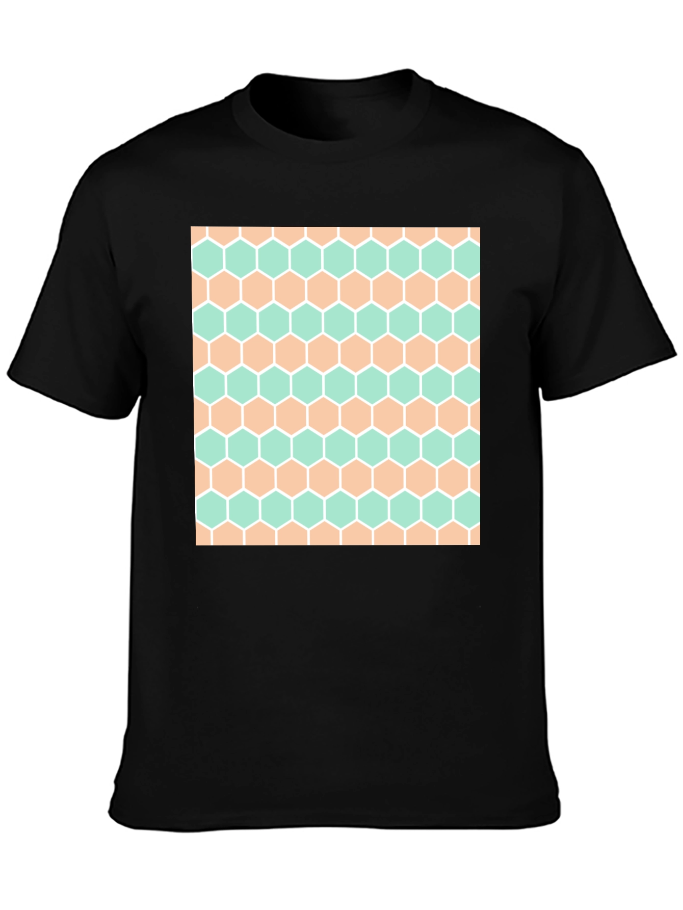 Honeycomb Pattern Tee - Stylish Geometric Design