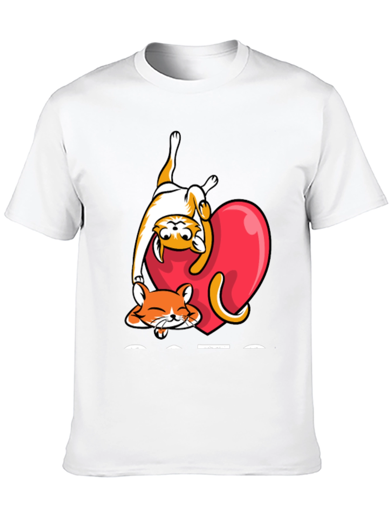 Cats & Hearts Graphic Tee - Black