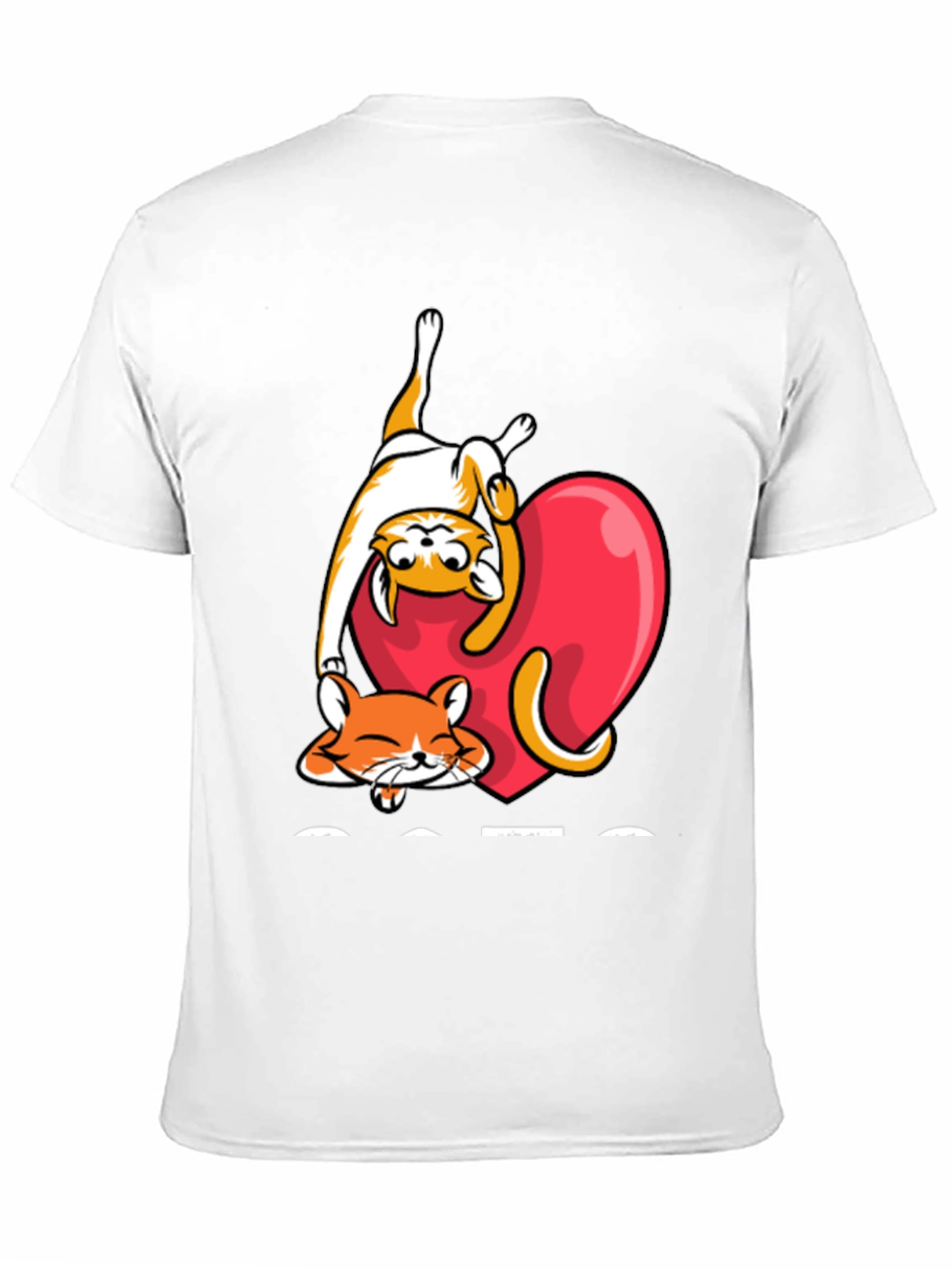 Cats & Hearts Graphic Tee - Black
