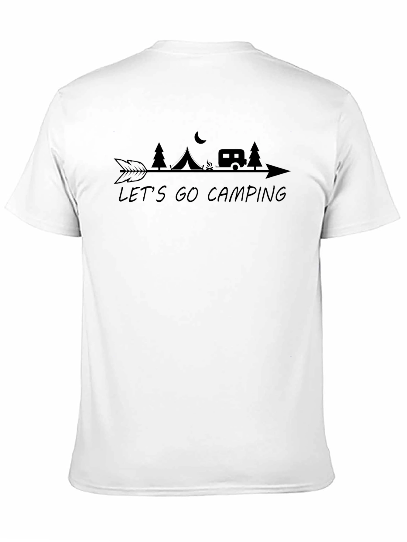 Lets Go Camping Graphic Tee - Black