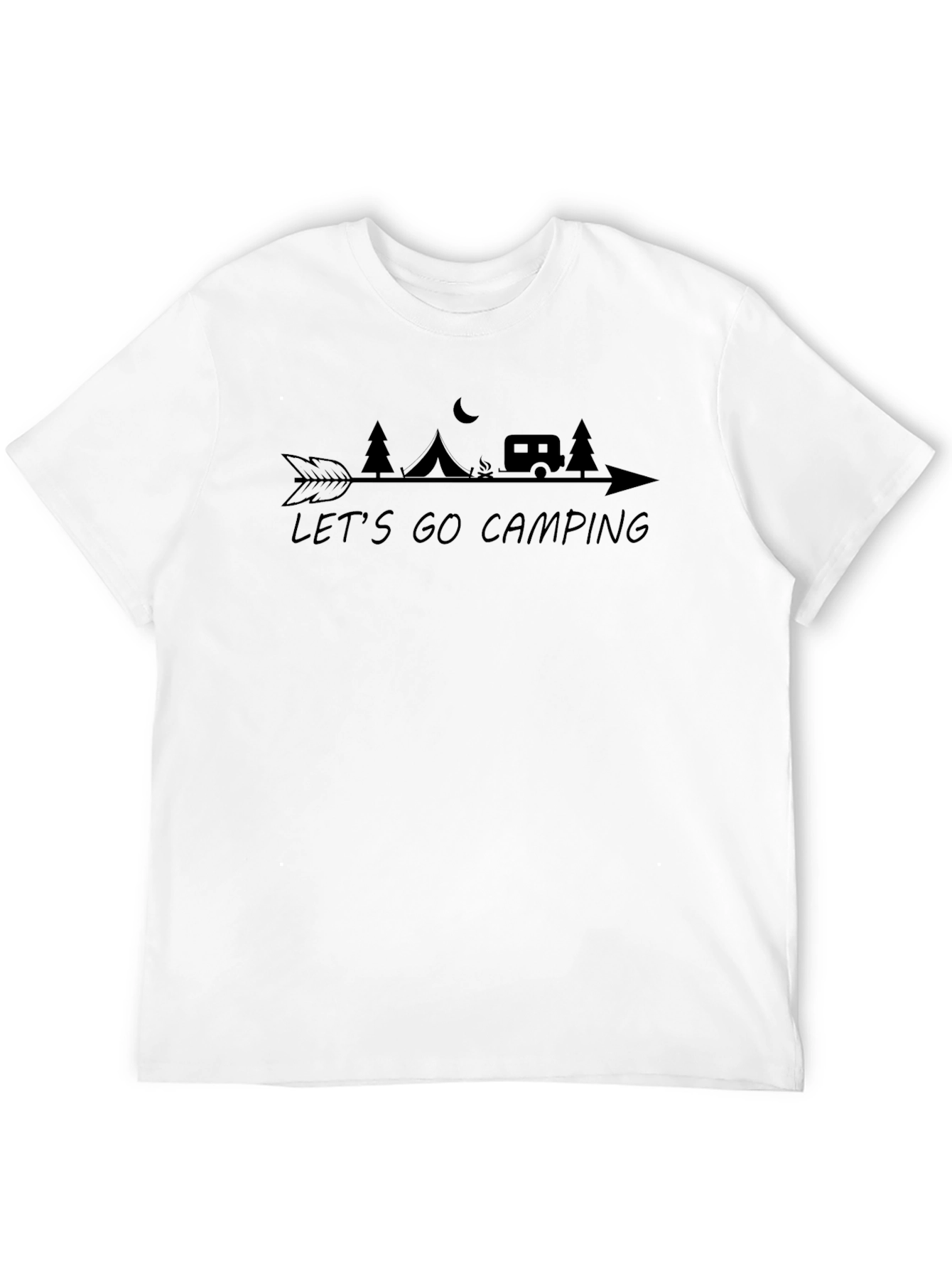 Lets Go Camping Graphic Tee - Black