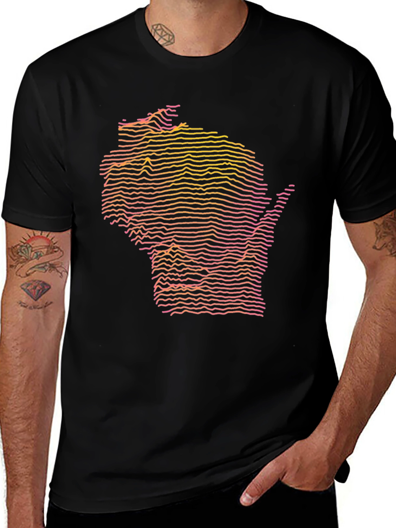 Wisconsin Topographic Lines T-Shirt