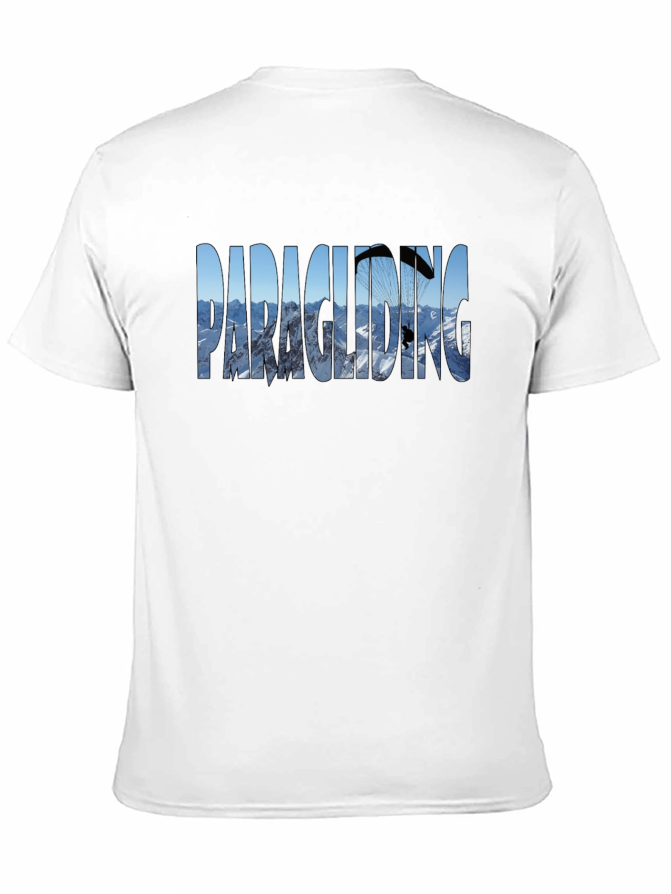 Paragliding Mountain Scene Graphic Tee - Black