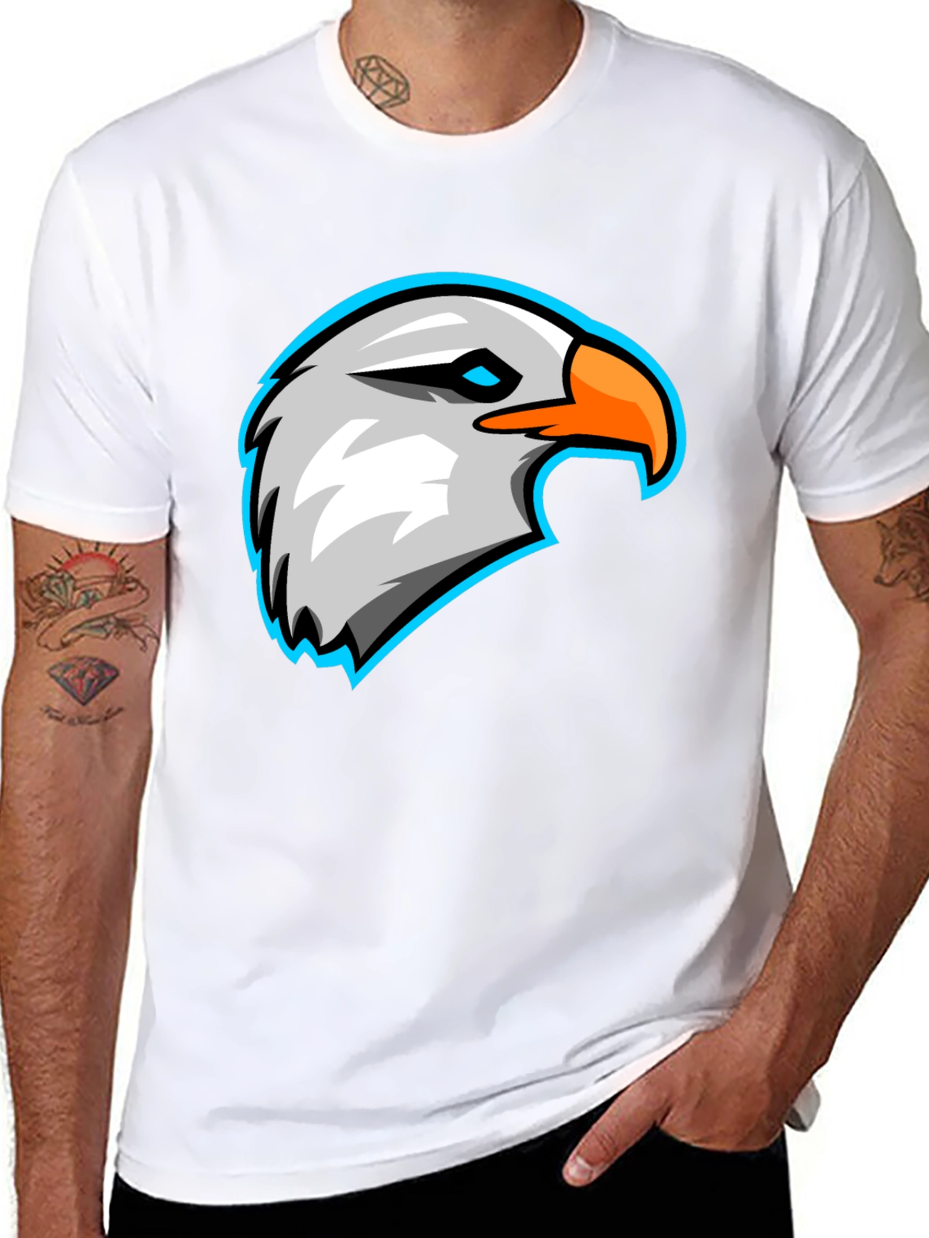 Eagle Graphic Black T-Shirt - Cool Bird Tee