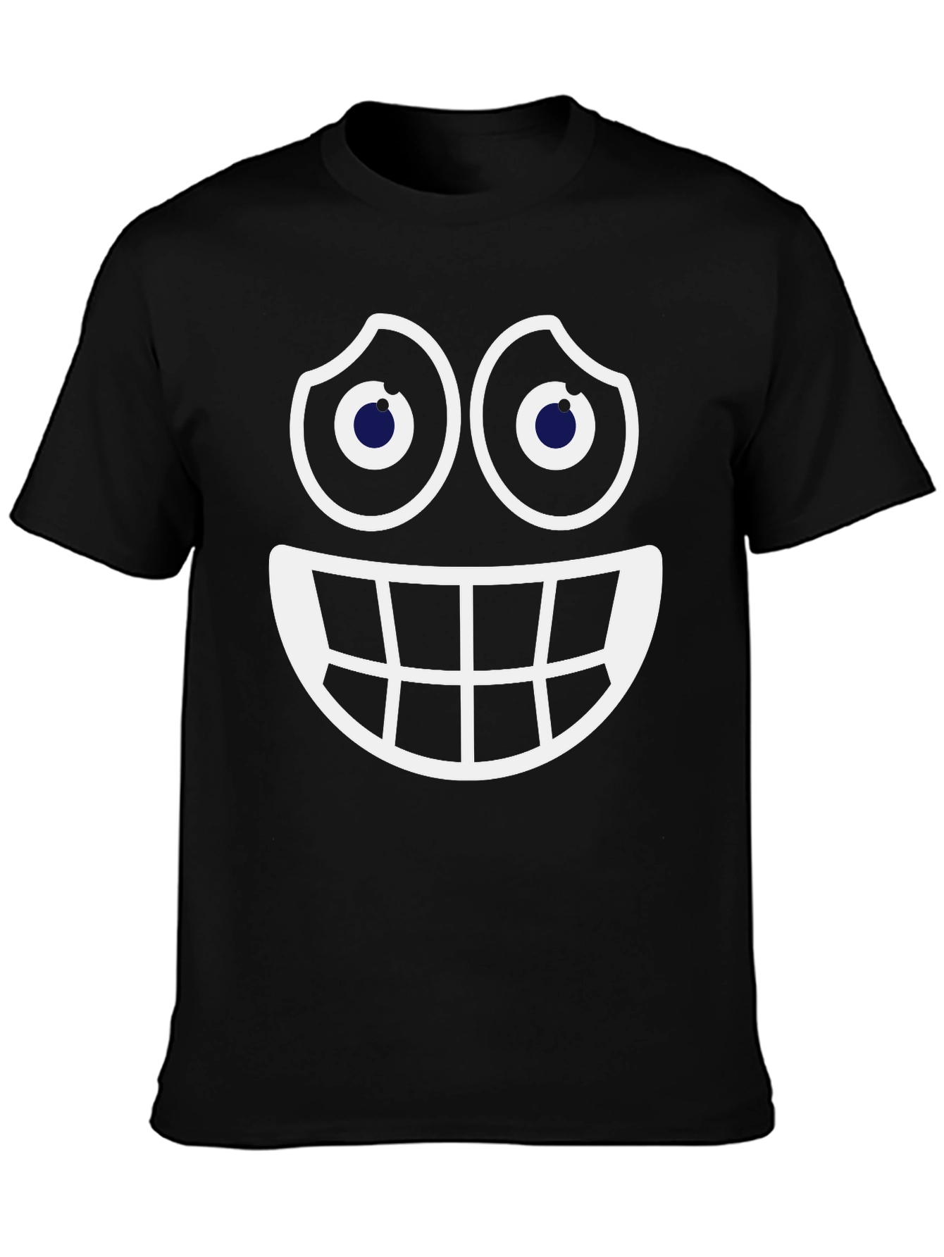 Smiley Face Graphic Tee - Fun Black Cotton T-Shirt