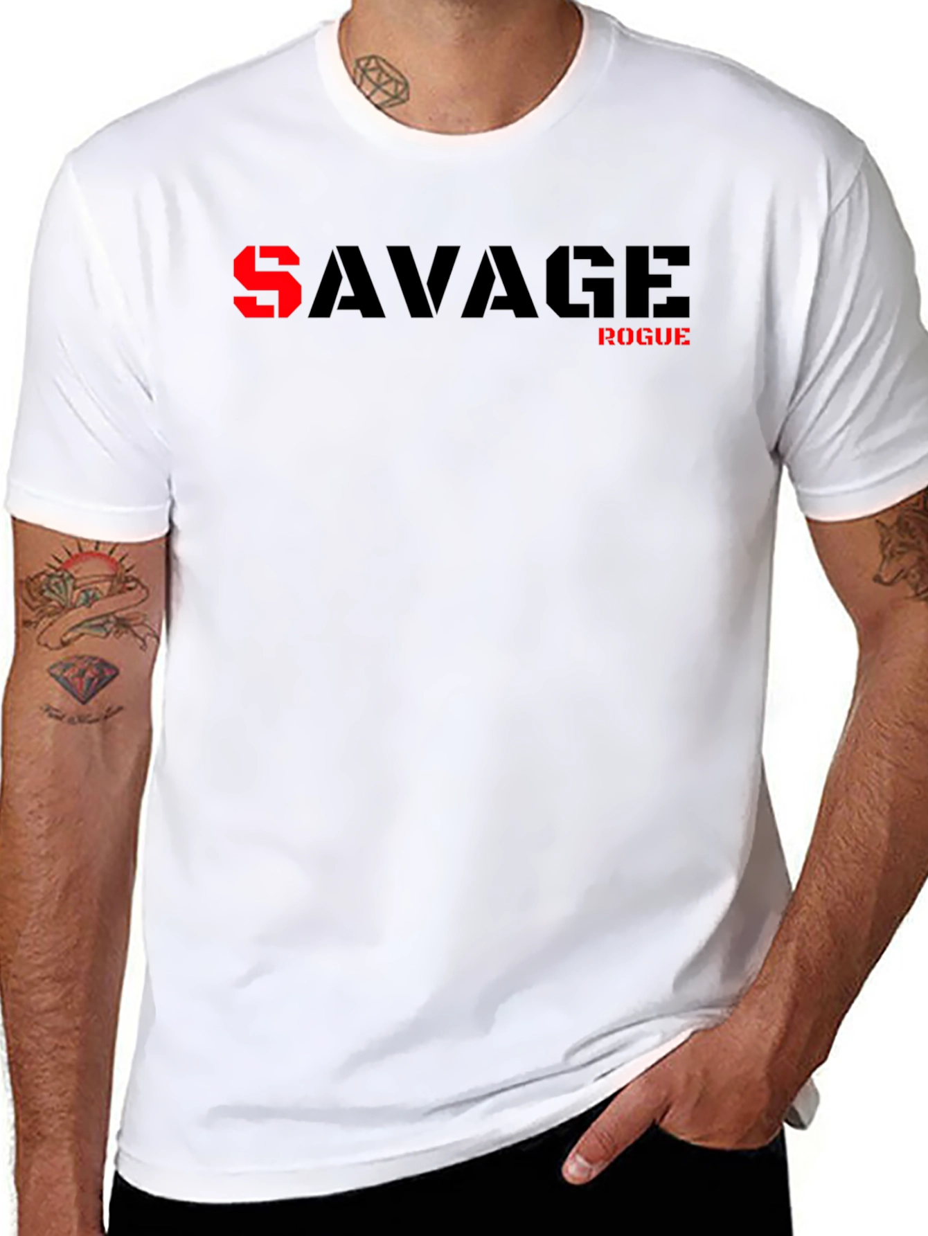 Savage Rogue Graphic Print Black T-Shirt
