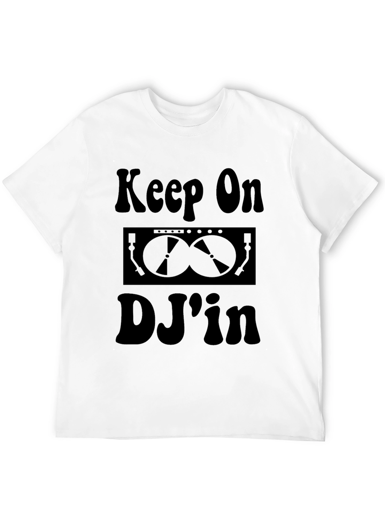 Keep On DJin Black Graphic T-Shirt