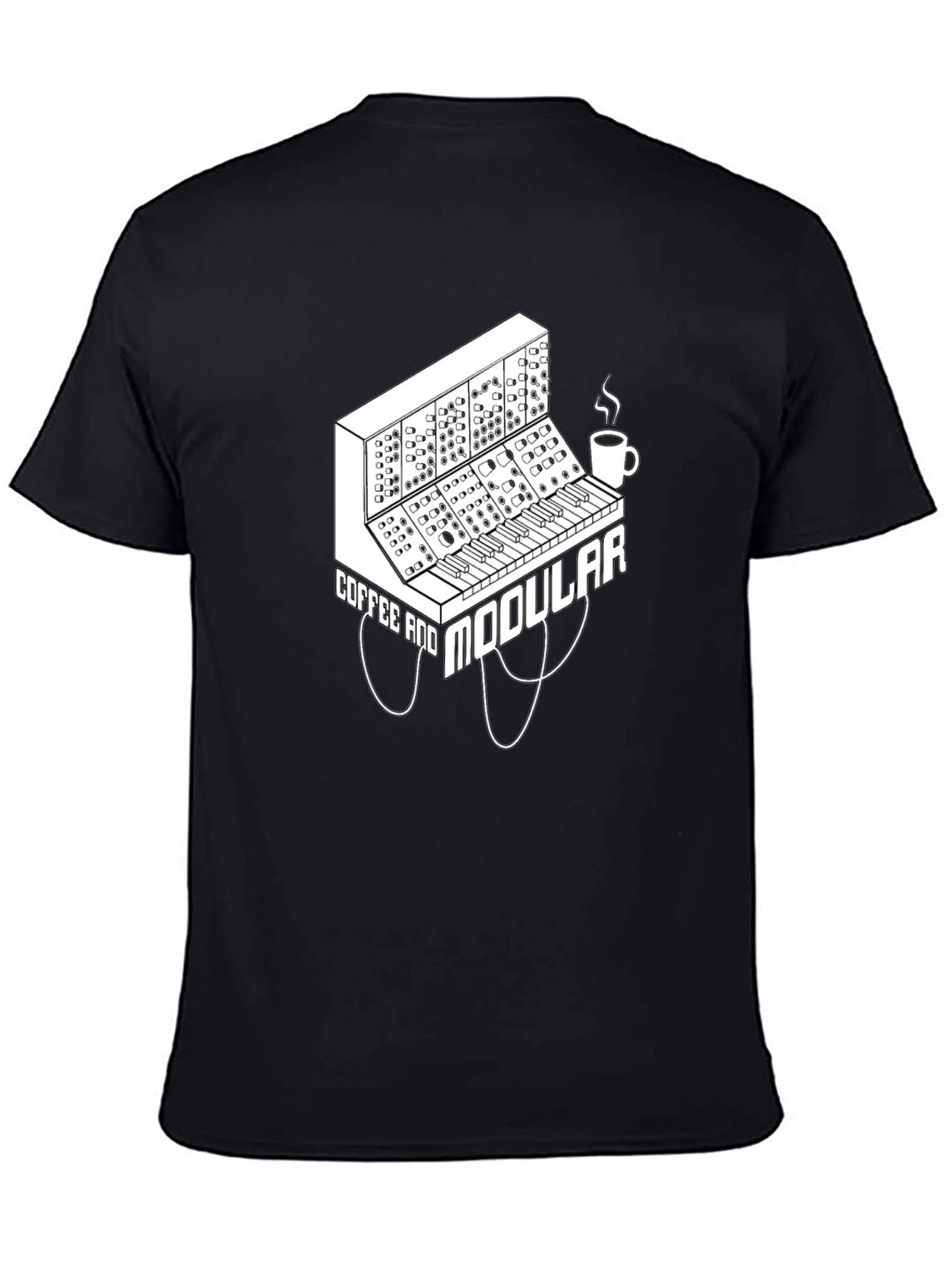 Coffee and Modular Synthesizer Black T-Shirt