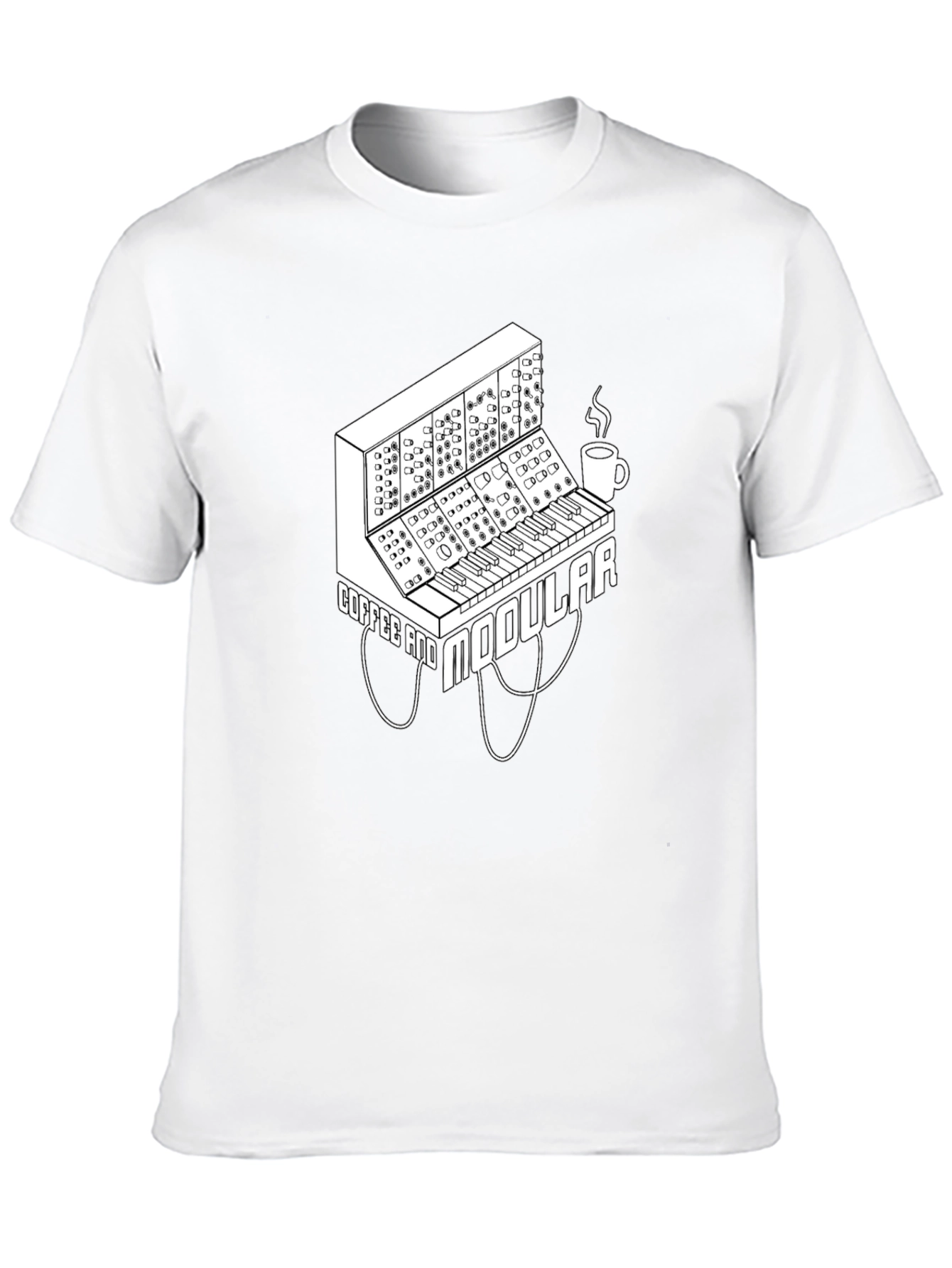 Coffee and Modular Synthesizer Black T-Shirt