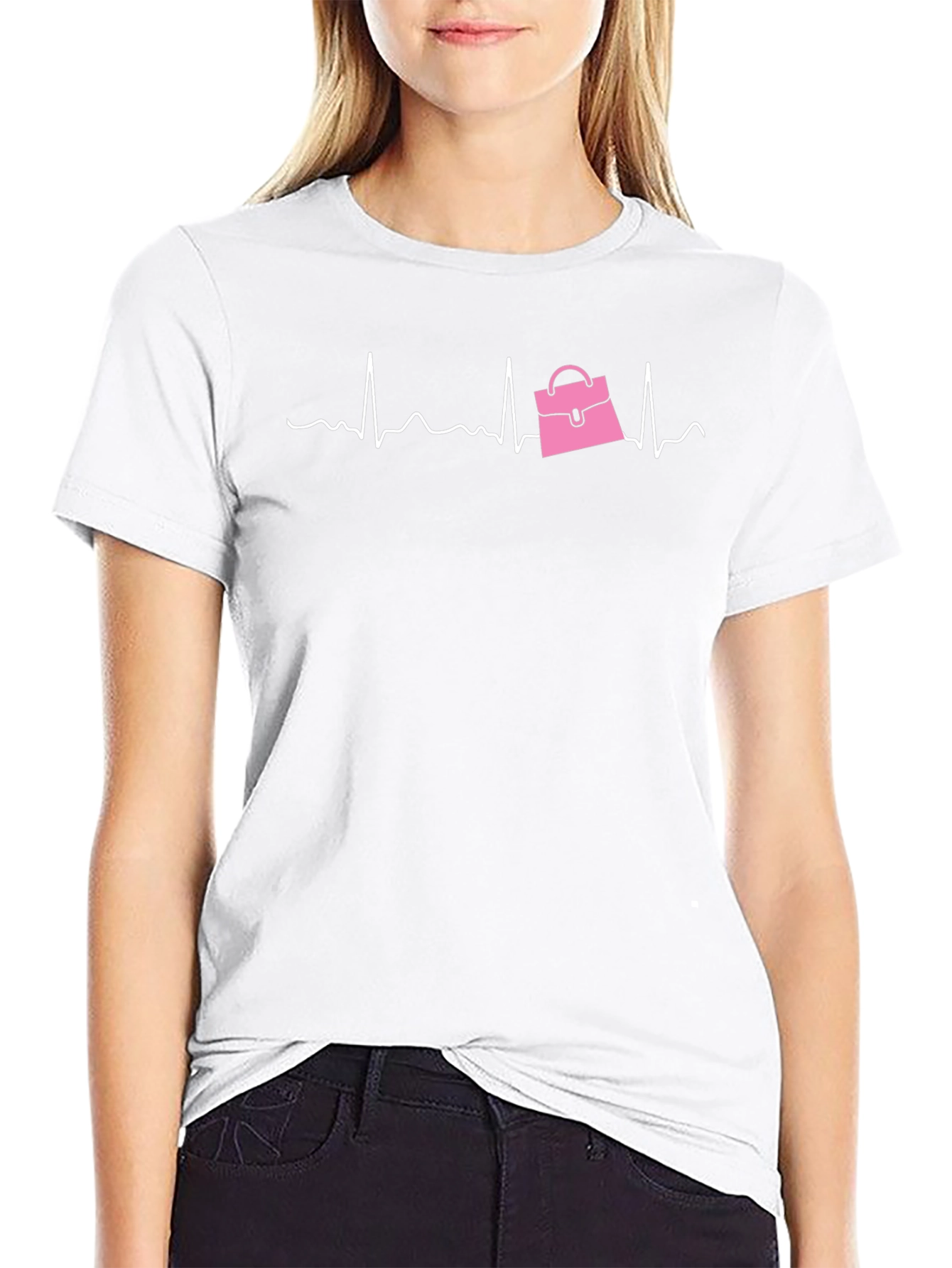 Fashion Lover Tee - Pink Purse Heartbeat
