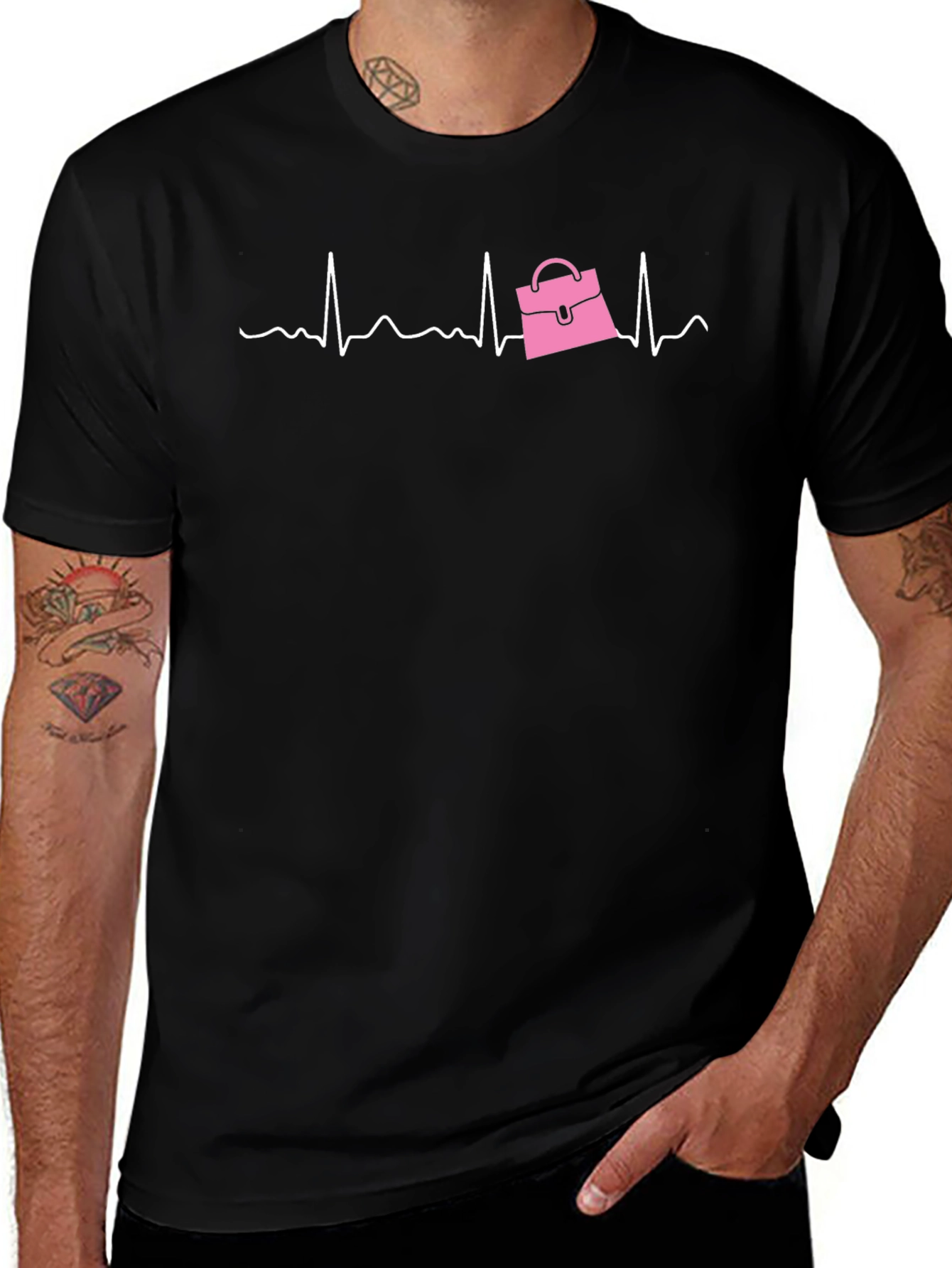 Fashion Lover Tee - Pink Purse Heartbeat