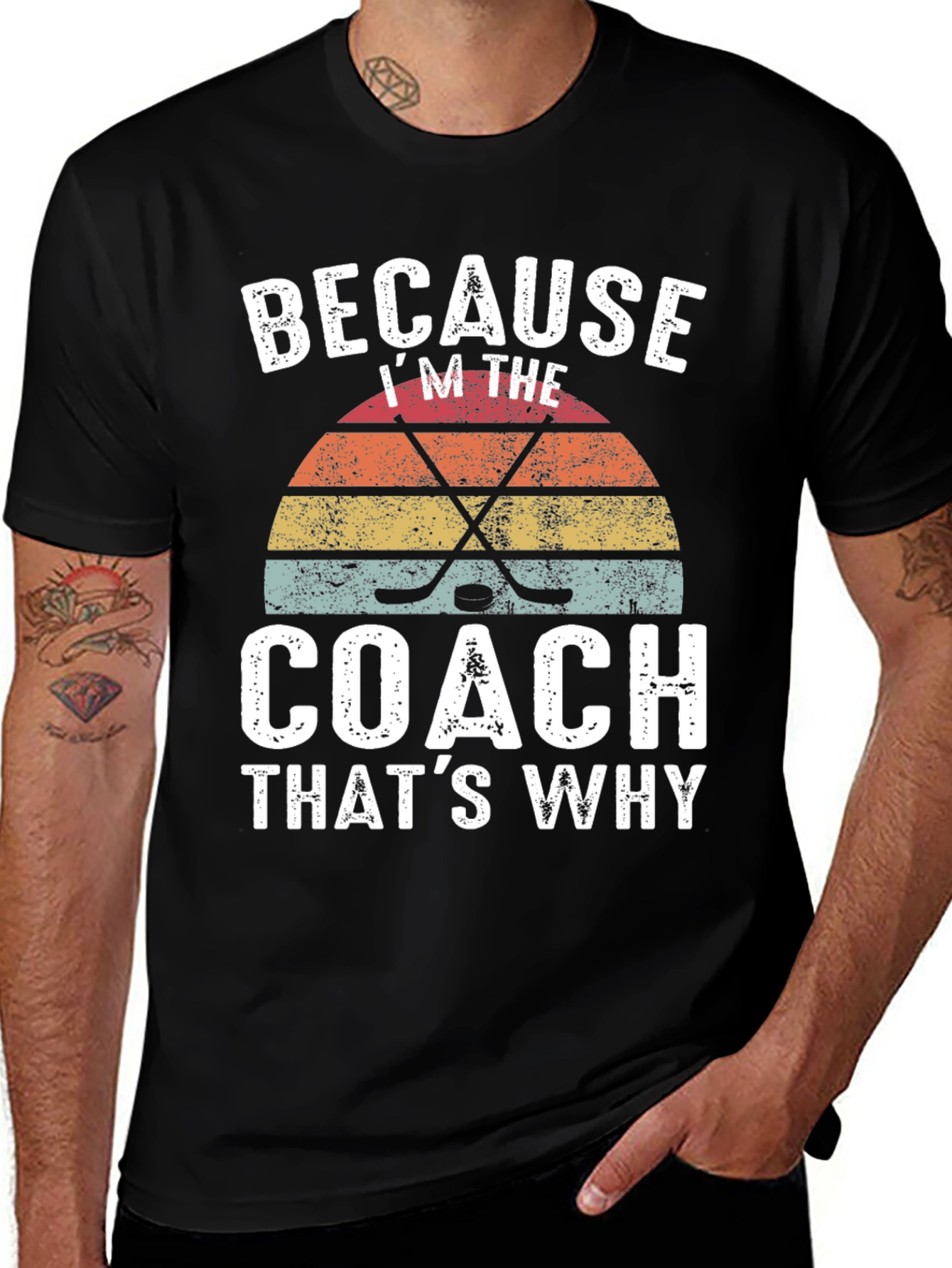 Because Im the Coach Hockey Graphic Tee
