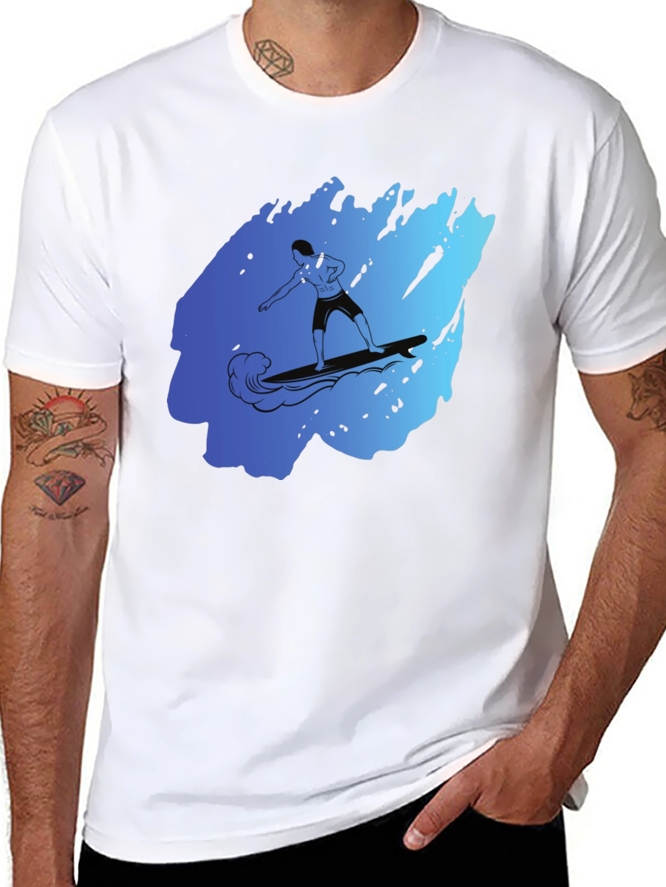 Surfer Graphic Black T-Shirt
